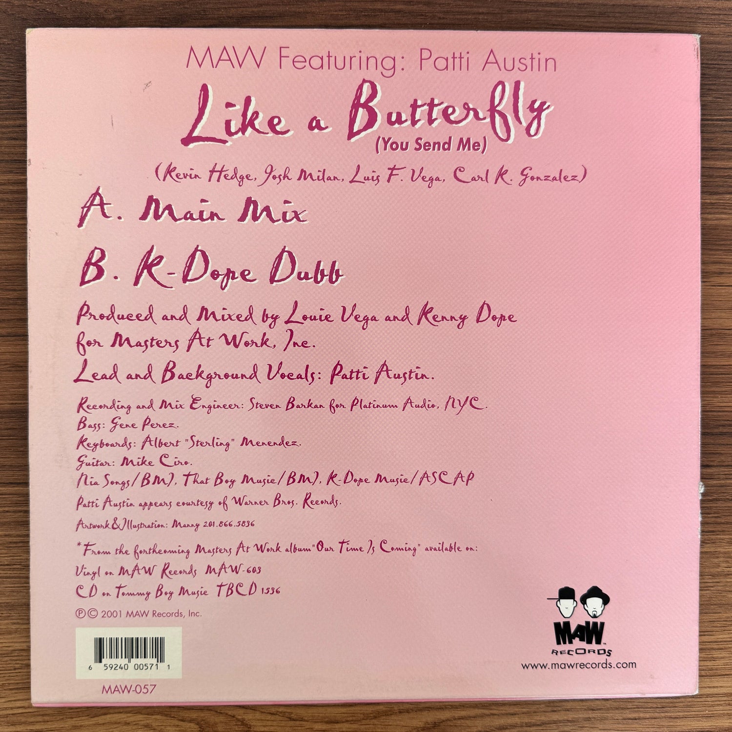 MAW Featuring Patti Austin – Like A Butterfly (You Send Me) Japan Vinyl