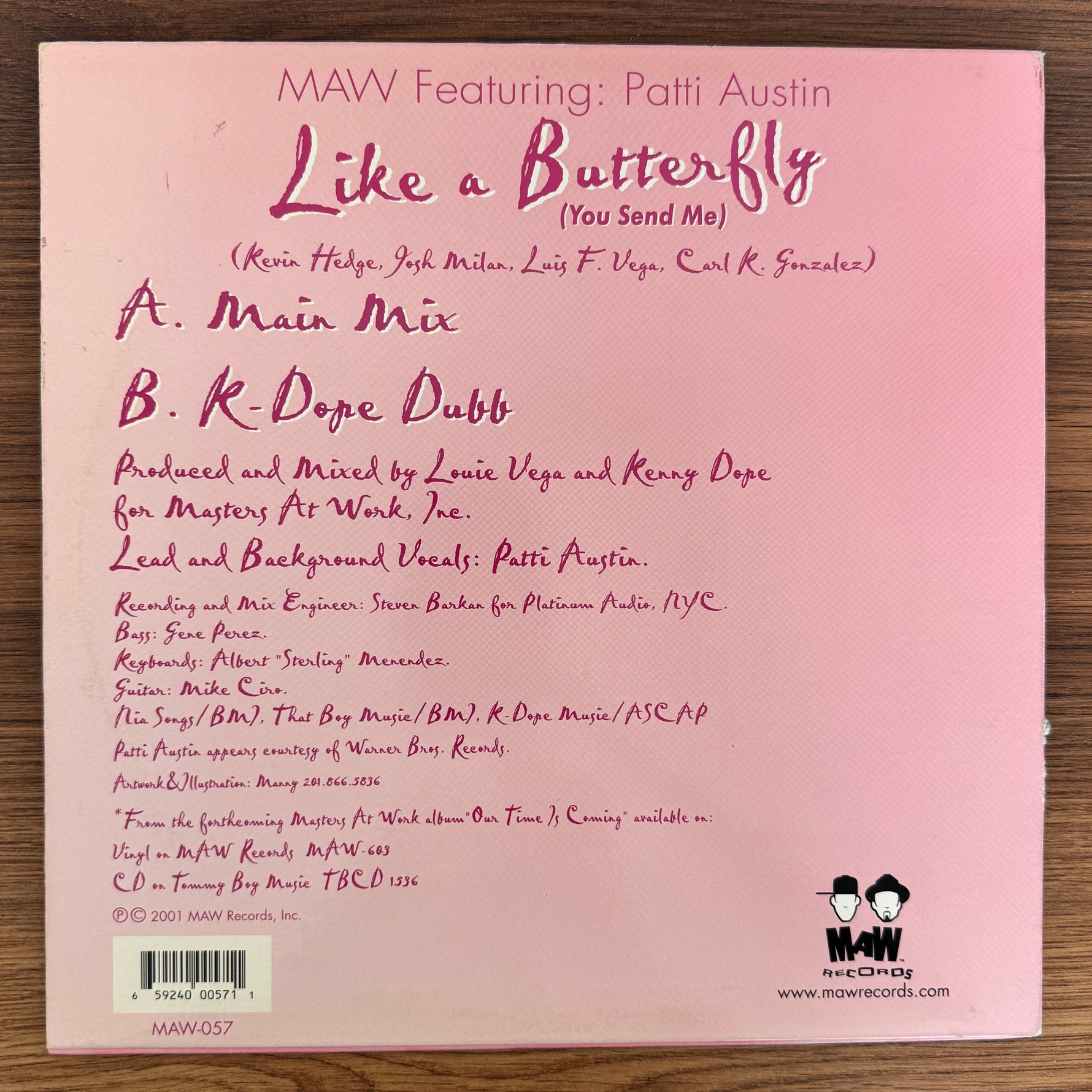 MAW Featuring Patti Austin – Like A Butterfly (You Send Me) Japan Vinyl