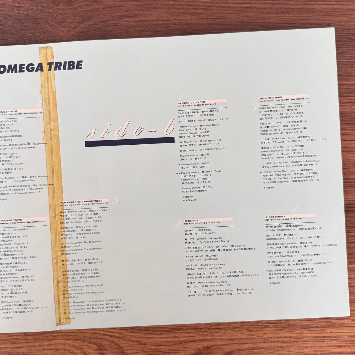 S. Kiyotaka & Omega Tribe – First Finale Japan Vinyl