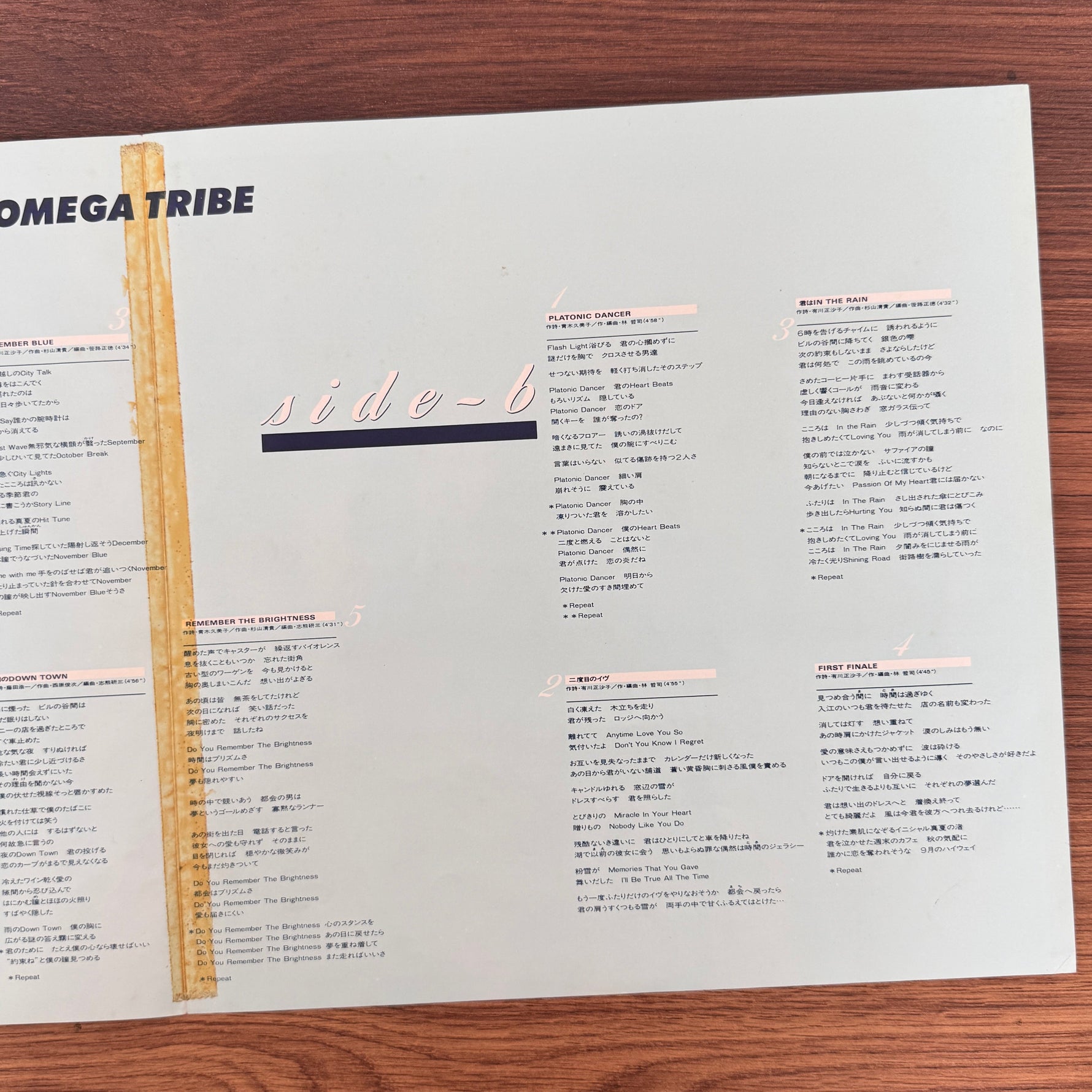 S. Kiyotaka & Omega Tribe – First Finale Japan Vinyl