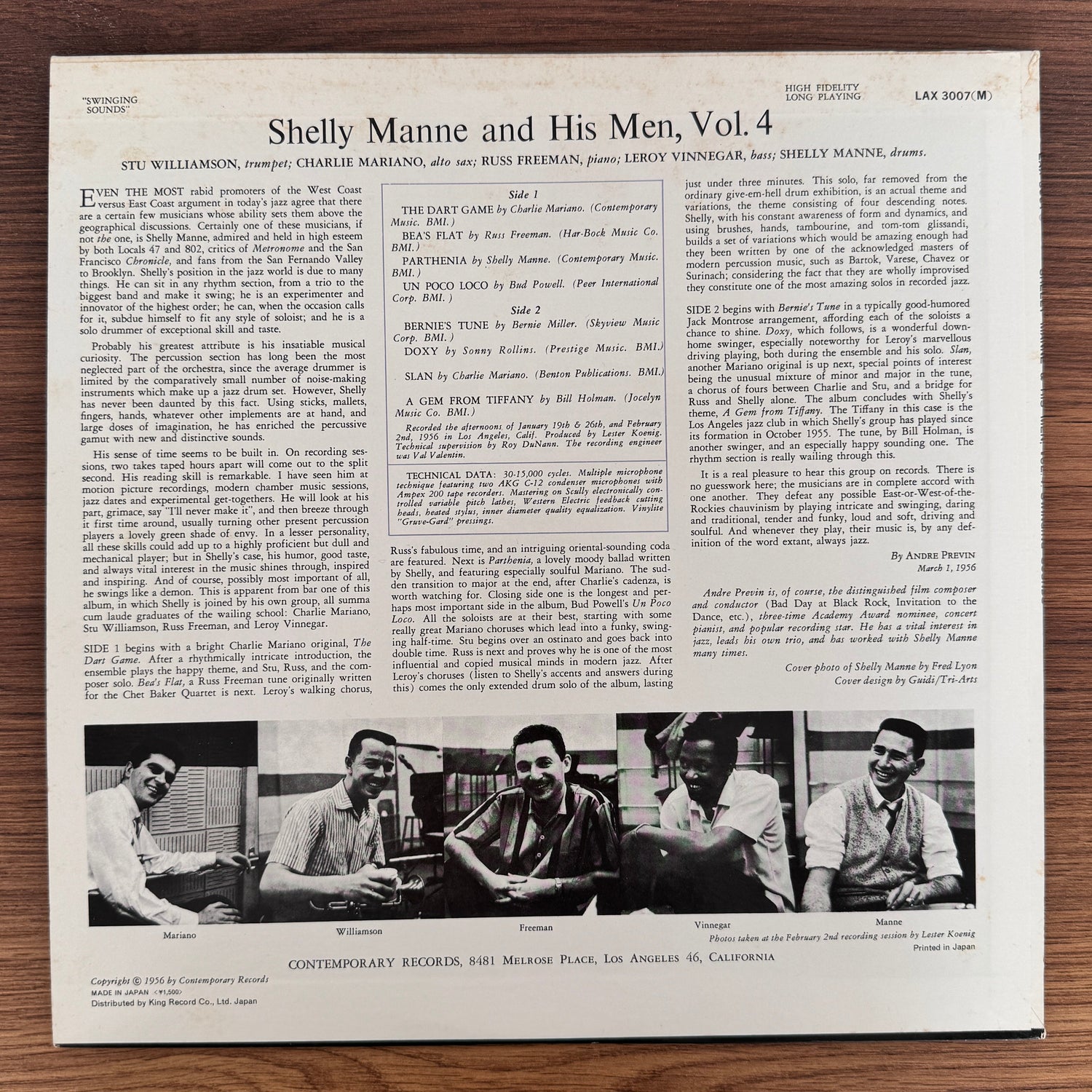Shelly Manne & His Men – Vol. 4 - Swinging Sounds Japan Vinyl