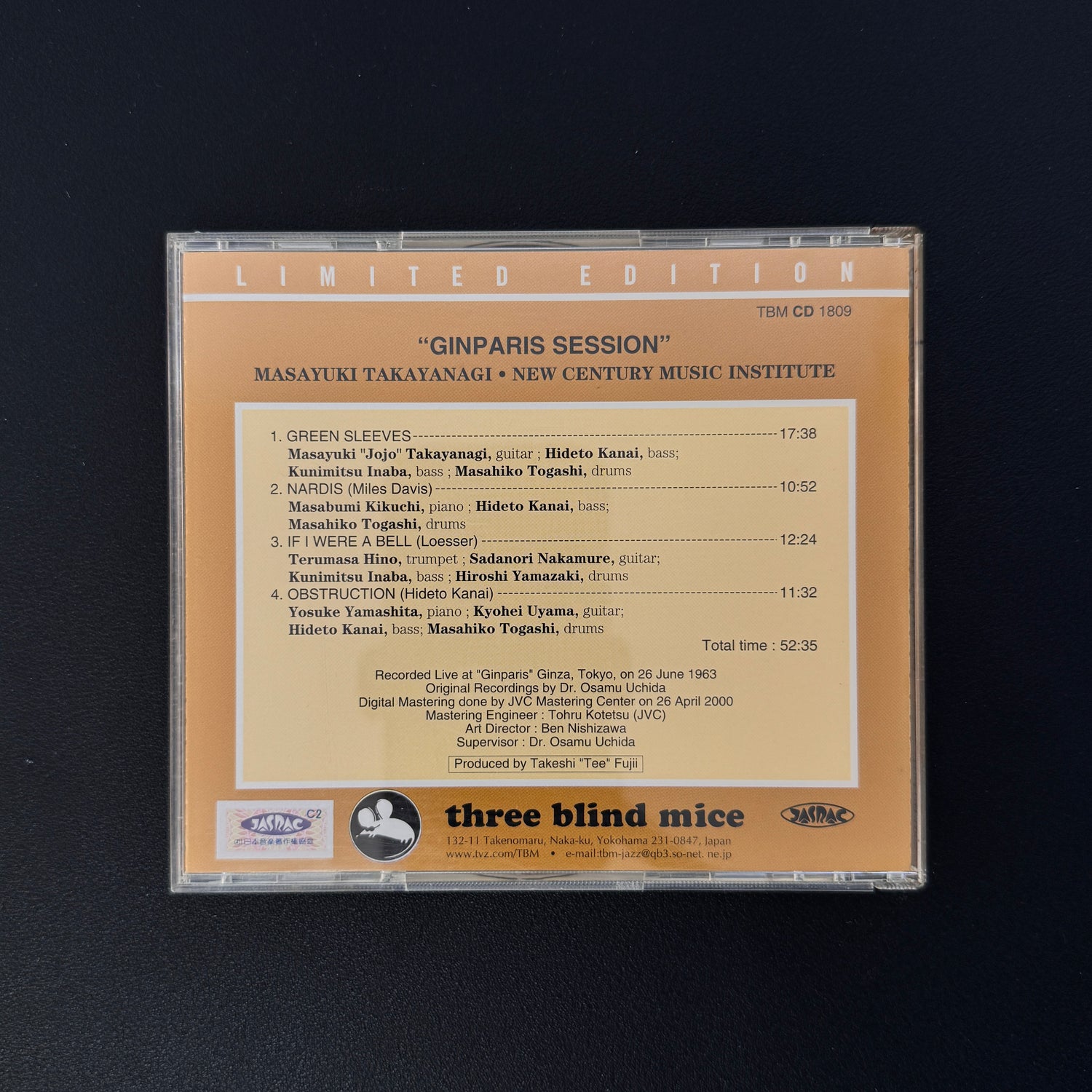 Masayuki Takayanagi & New Century Music Institute – Ginparis Session CD