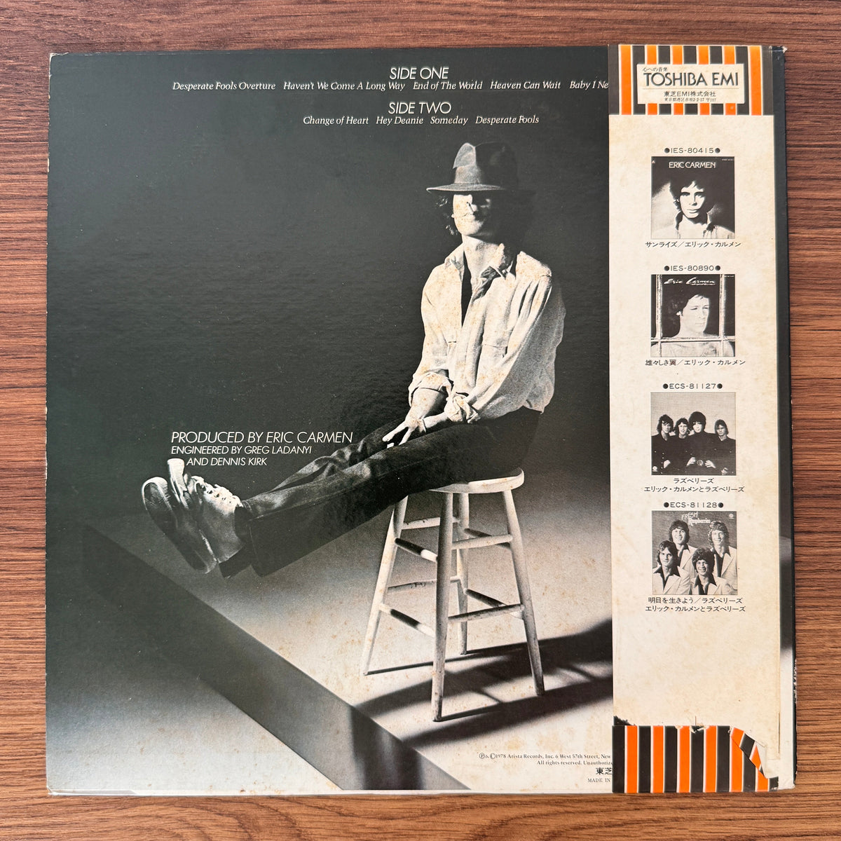 Eric Carmen – Change Of Heart Japan Vinyl