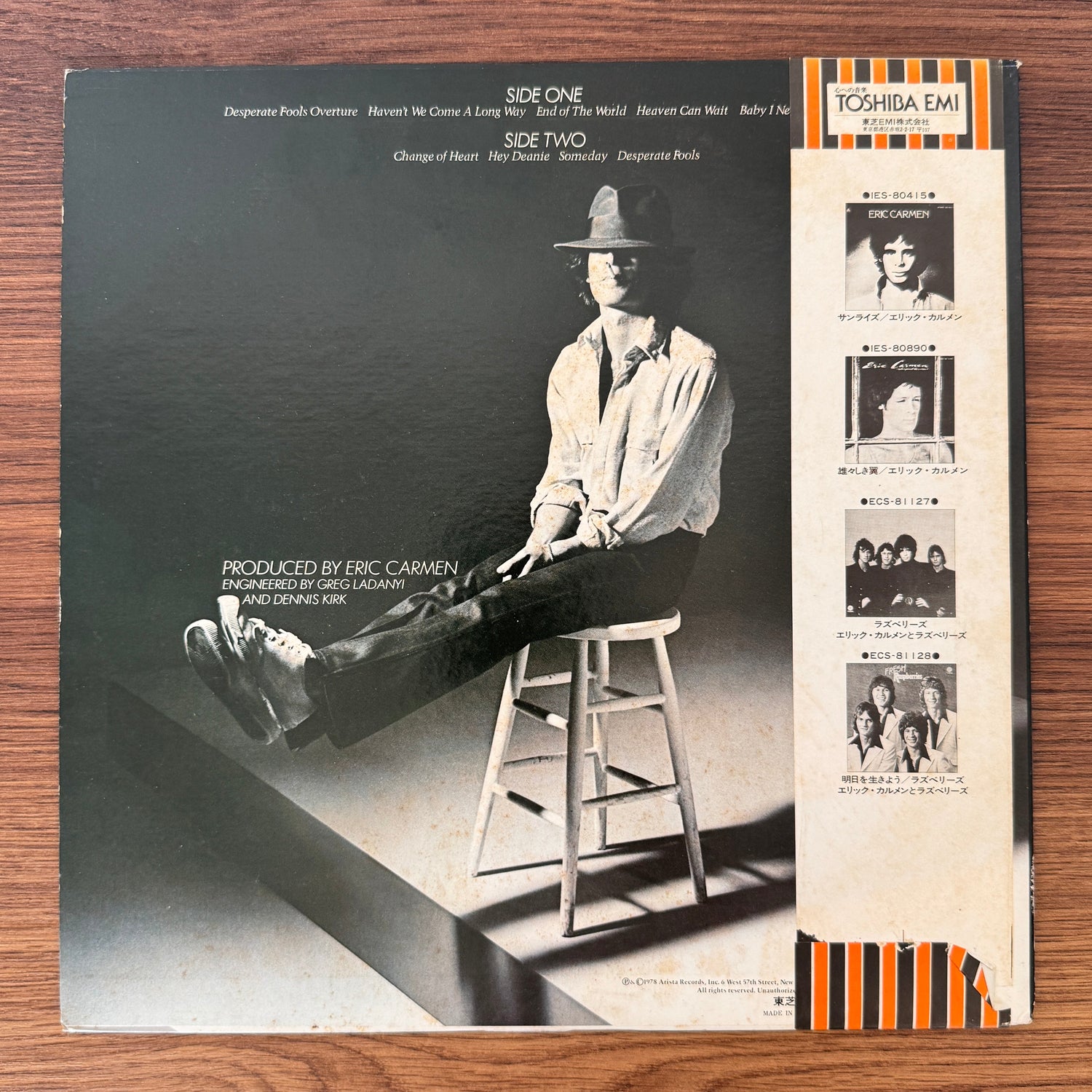 Eric Carmen – Change Of Heart Japan Vinyl