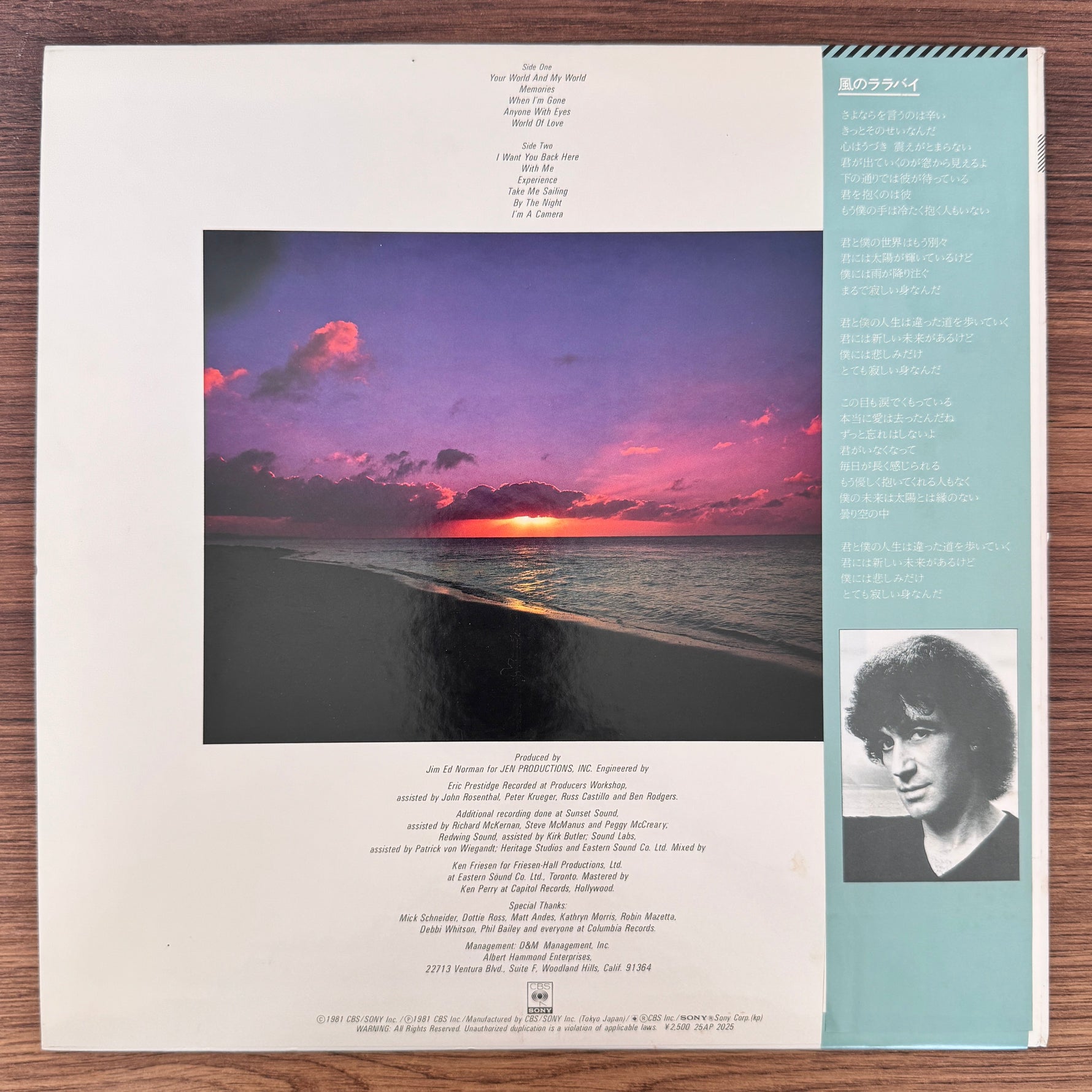 Albert Hammond – Your World And My World Japan Vinyl