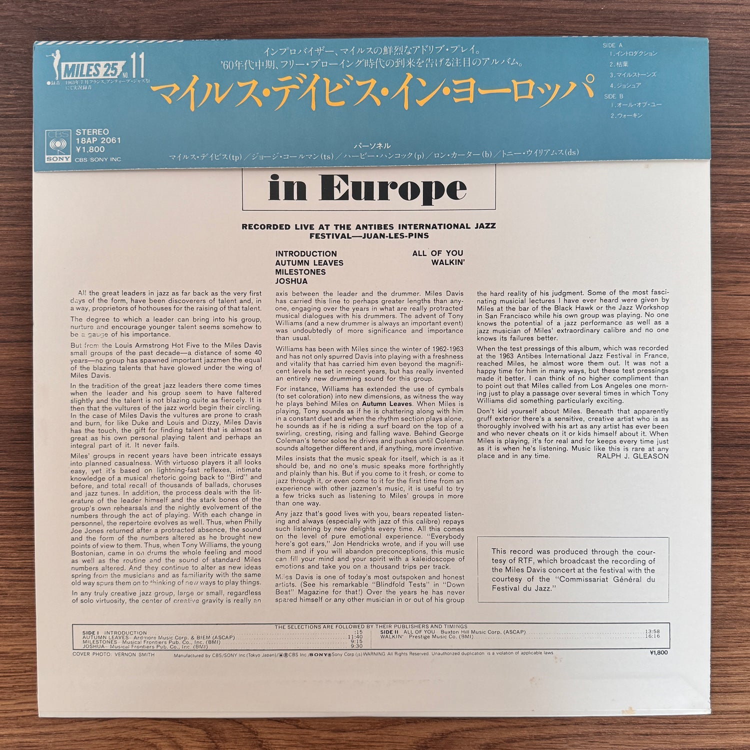 Miles Davis – Miles Davis In Europe