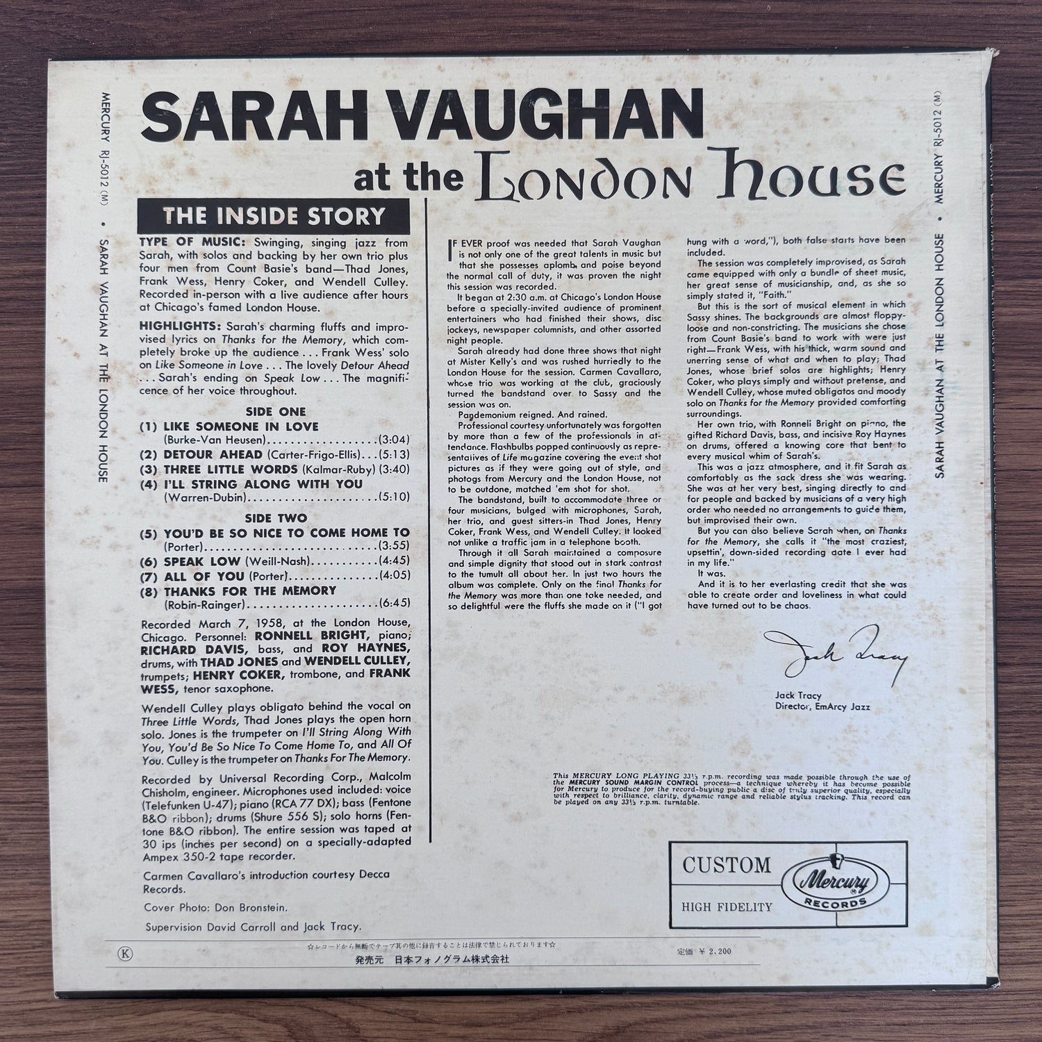 Sarah Vaughan – After Hours At The London House
