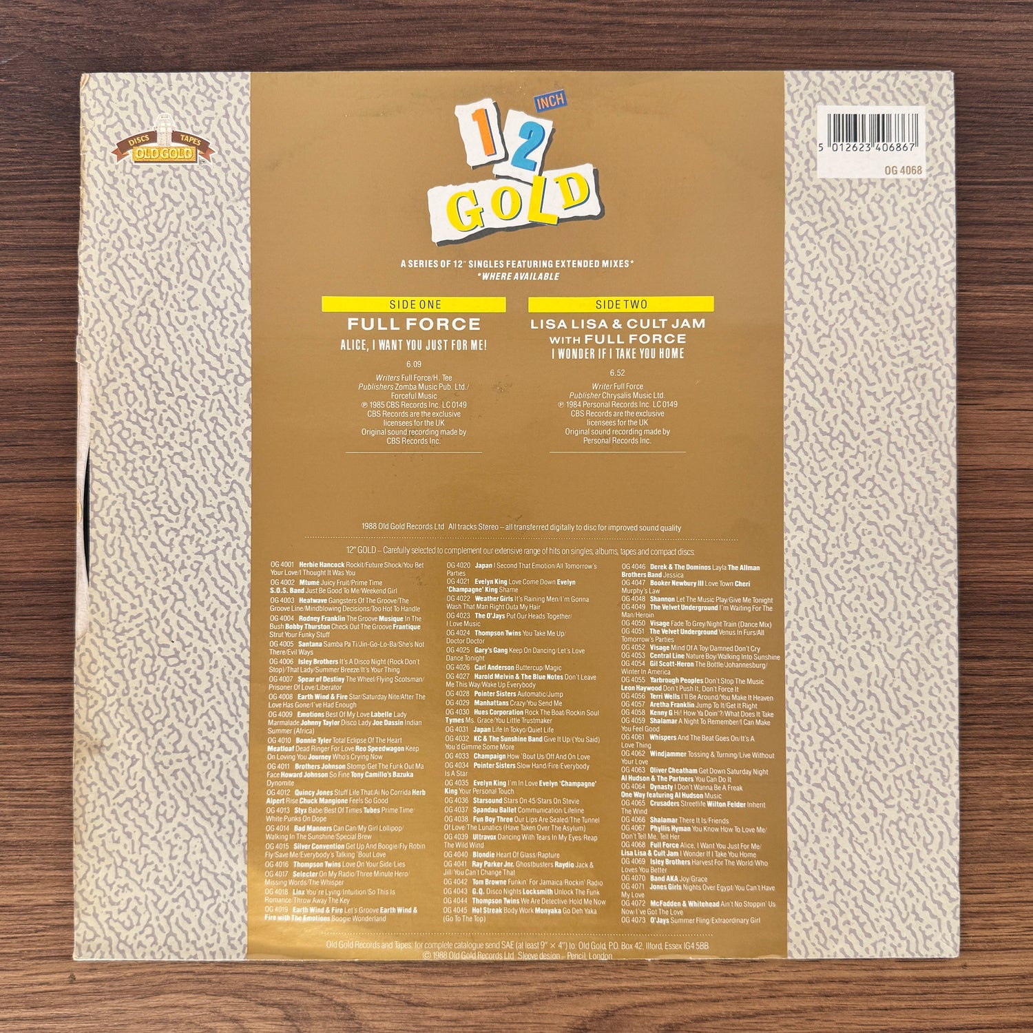 Full Force / Lisa Lisa & Cult Jam With Full Force – Alice, I Want You Just For Me! / I Wonder If I Take You Home Japan Vinyl