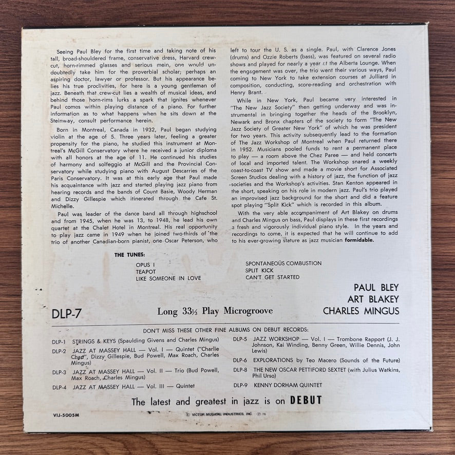Paul Bley With Charlie Mingus & Art Blakey – Introducing Paul Bley