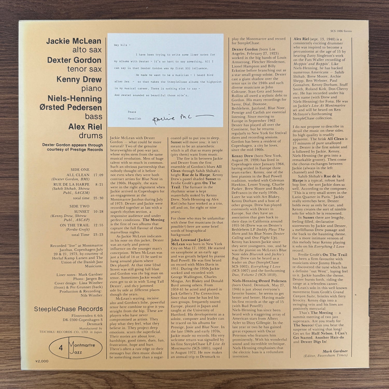 Jackie McLean Featuring Dexter Gordon – The Meeting Vol.1
