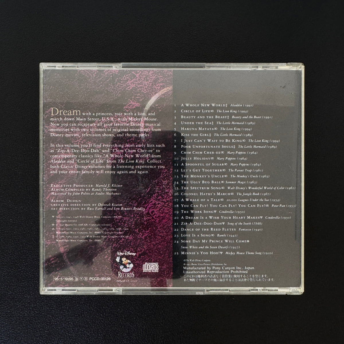 Classic Disney Volume I (60 Years Of Musical Magic) CD Japan Vinyl