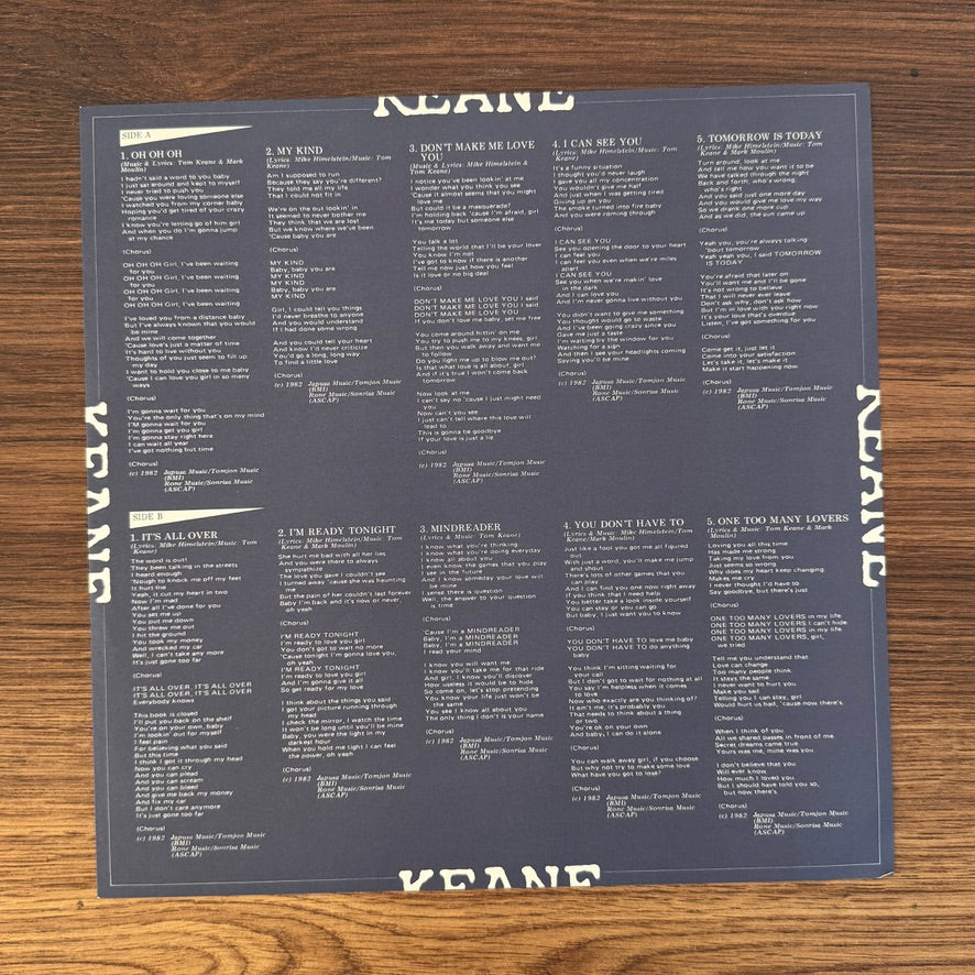 Keane Brothers – Today, Tomorrow And Tonight Japan Vinyl