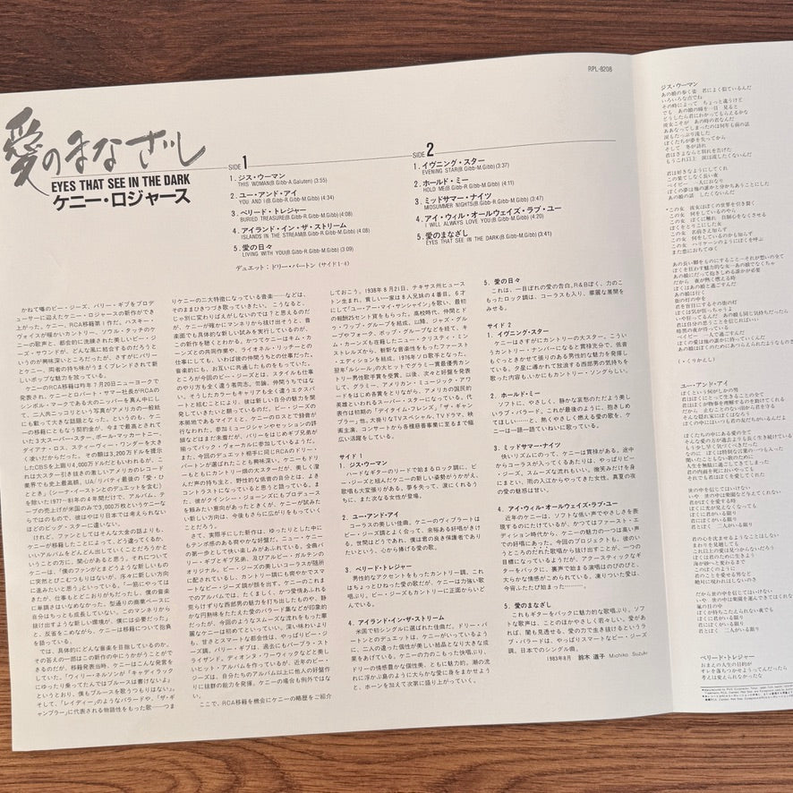 Kenny Rogers – Eyes That See In The Dark Japan Vinyl