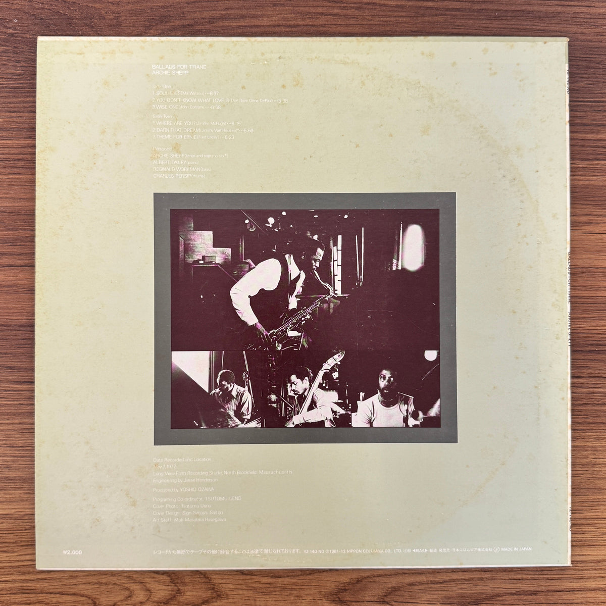 Archie Shepp – Ballads For Trane Only Japan Vinyl