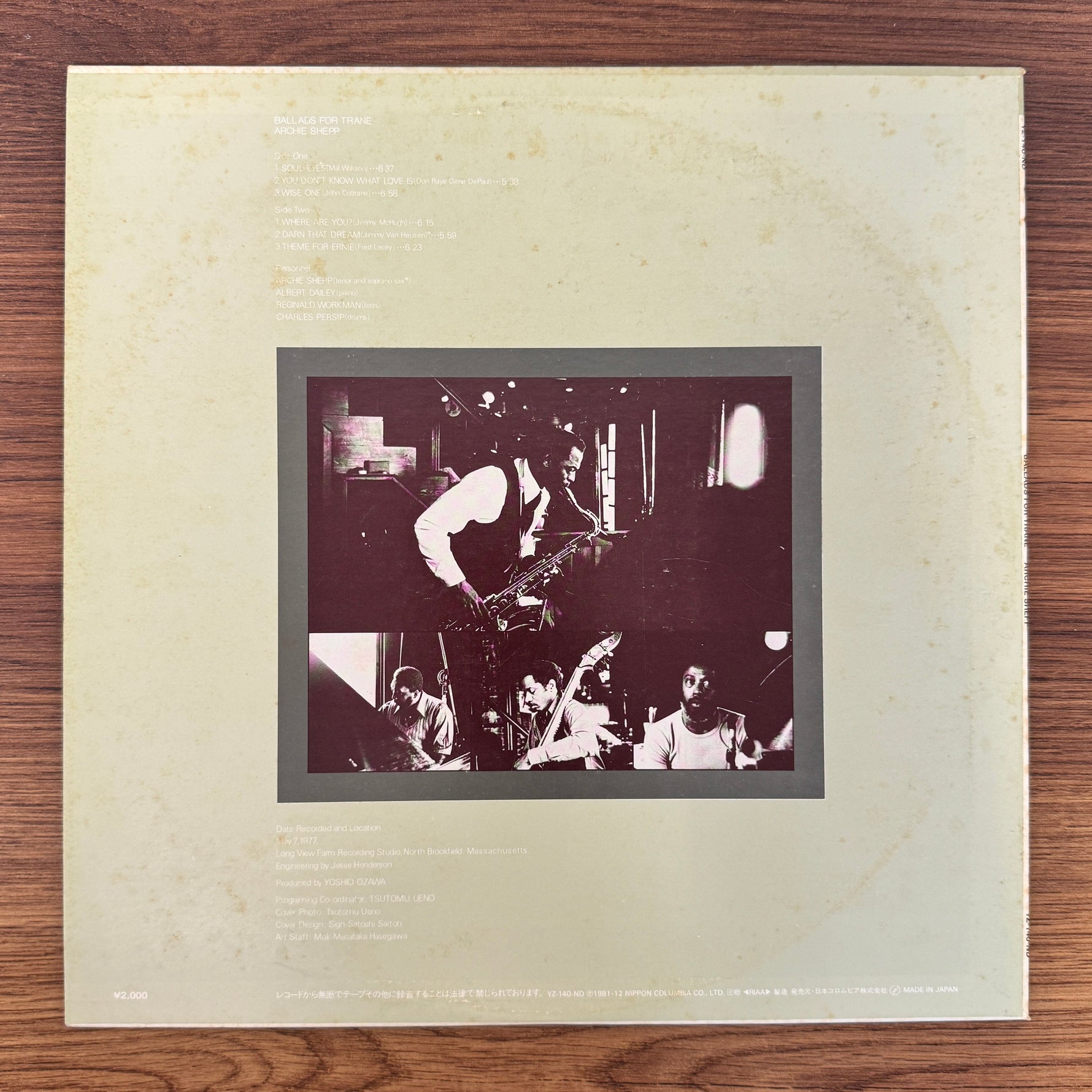 Archie Shepp – Ballads For Trane Only Japan Vinyl