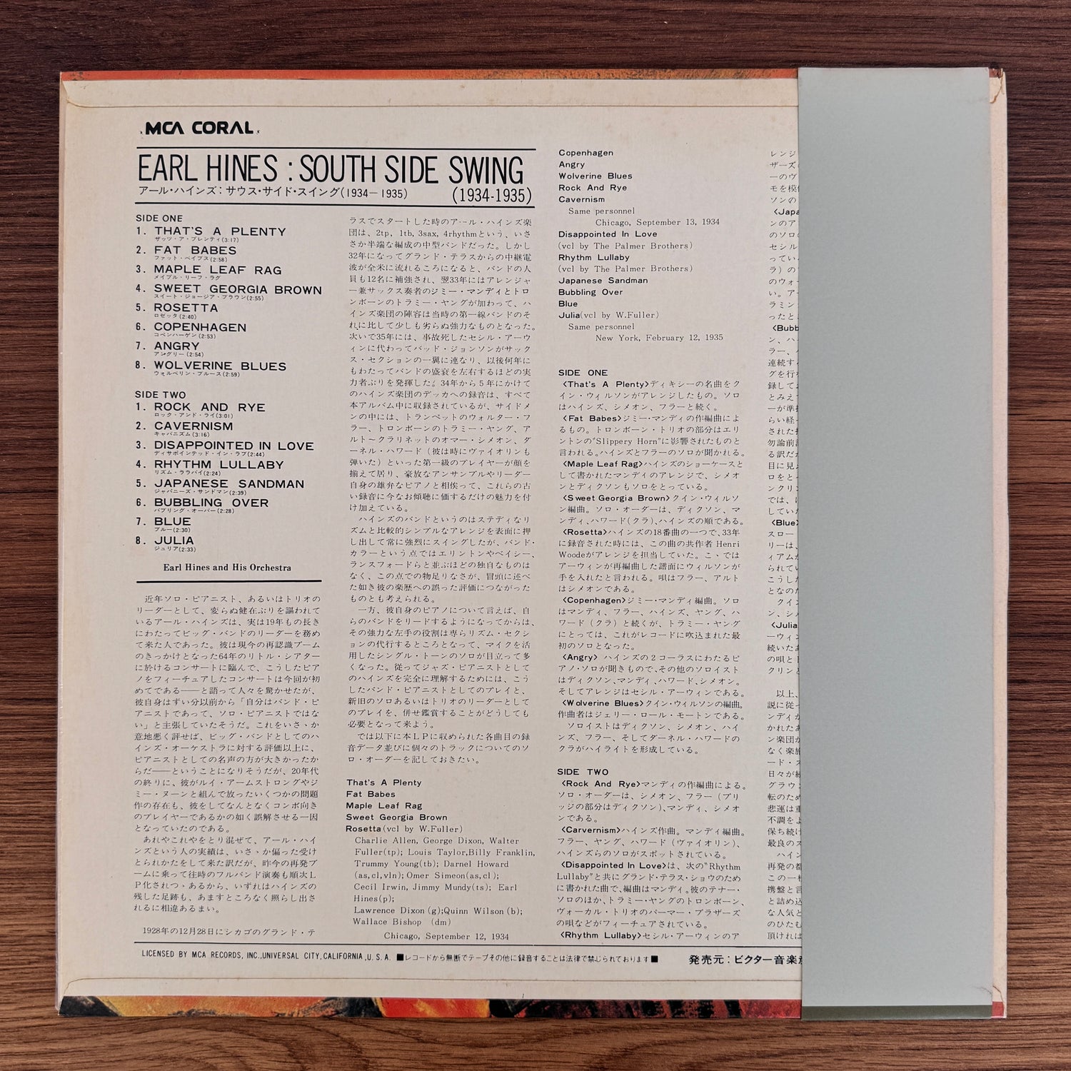 Earl Hines And His Orchestra – South Side Swing (1934 - 1935)