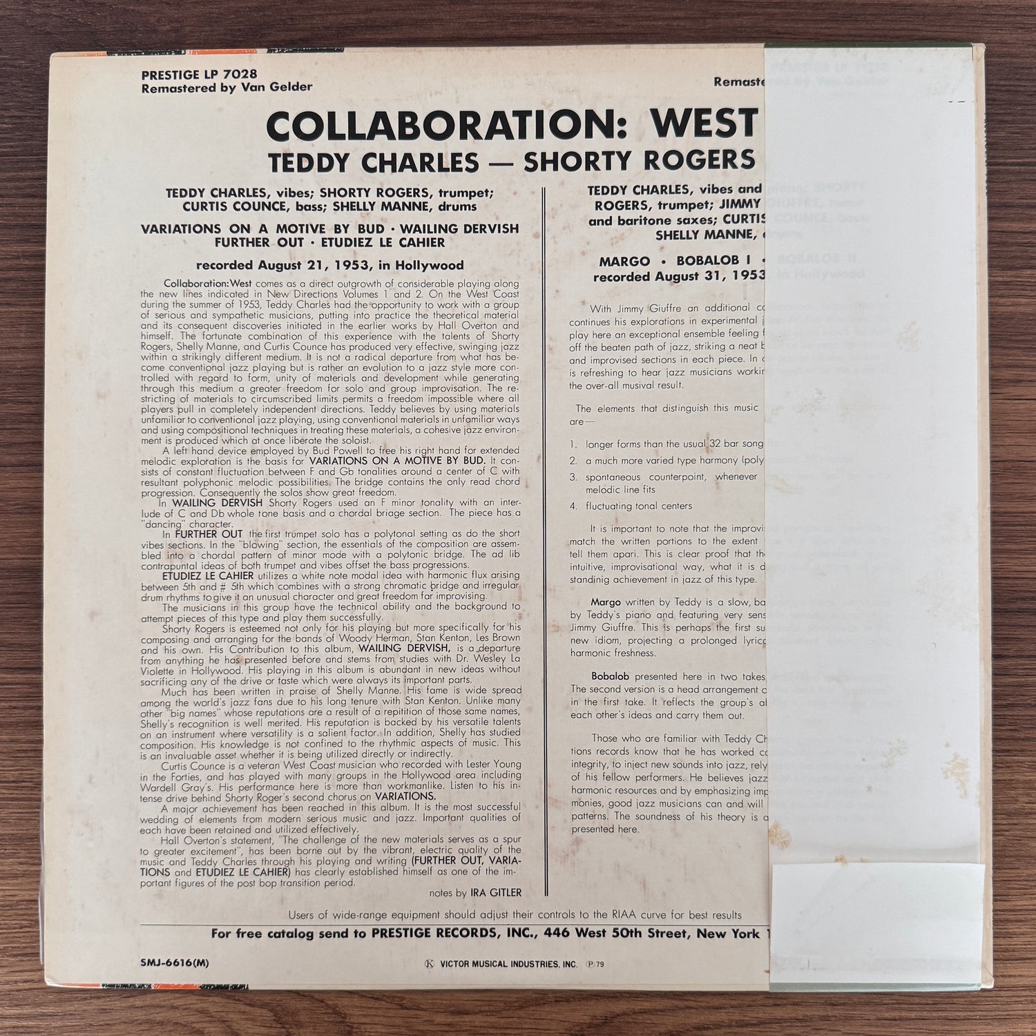 Teddy Charles / Shorty Rogers / Shelley Manne / Jimmy Giuffre – Collaboration West
