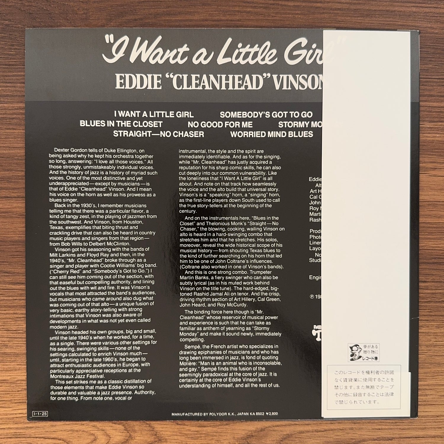 Eddie "Cleanhead" Vinson – I Want A Little Girl
