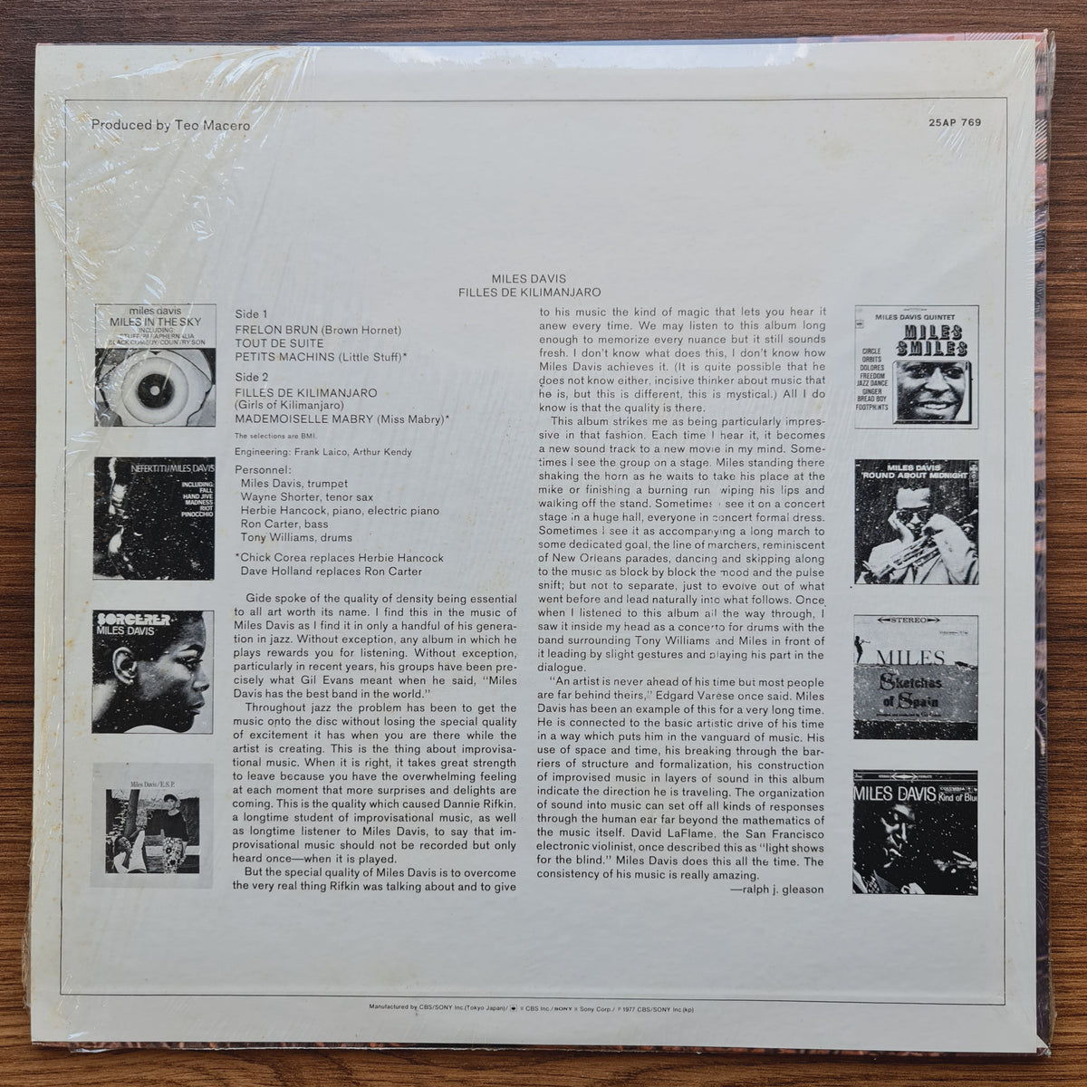 Miles Davis – Filles De Kilimanjaro 33'lük LP PLAK Japan Vinyl