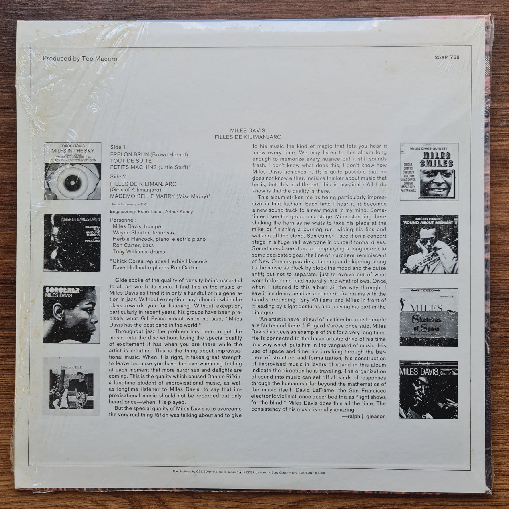 Miles Davis – Filles De Kilimanjaro 33'lük LP PLAK Japan Vinyl
