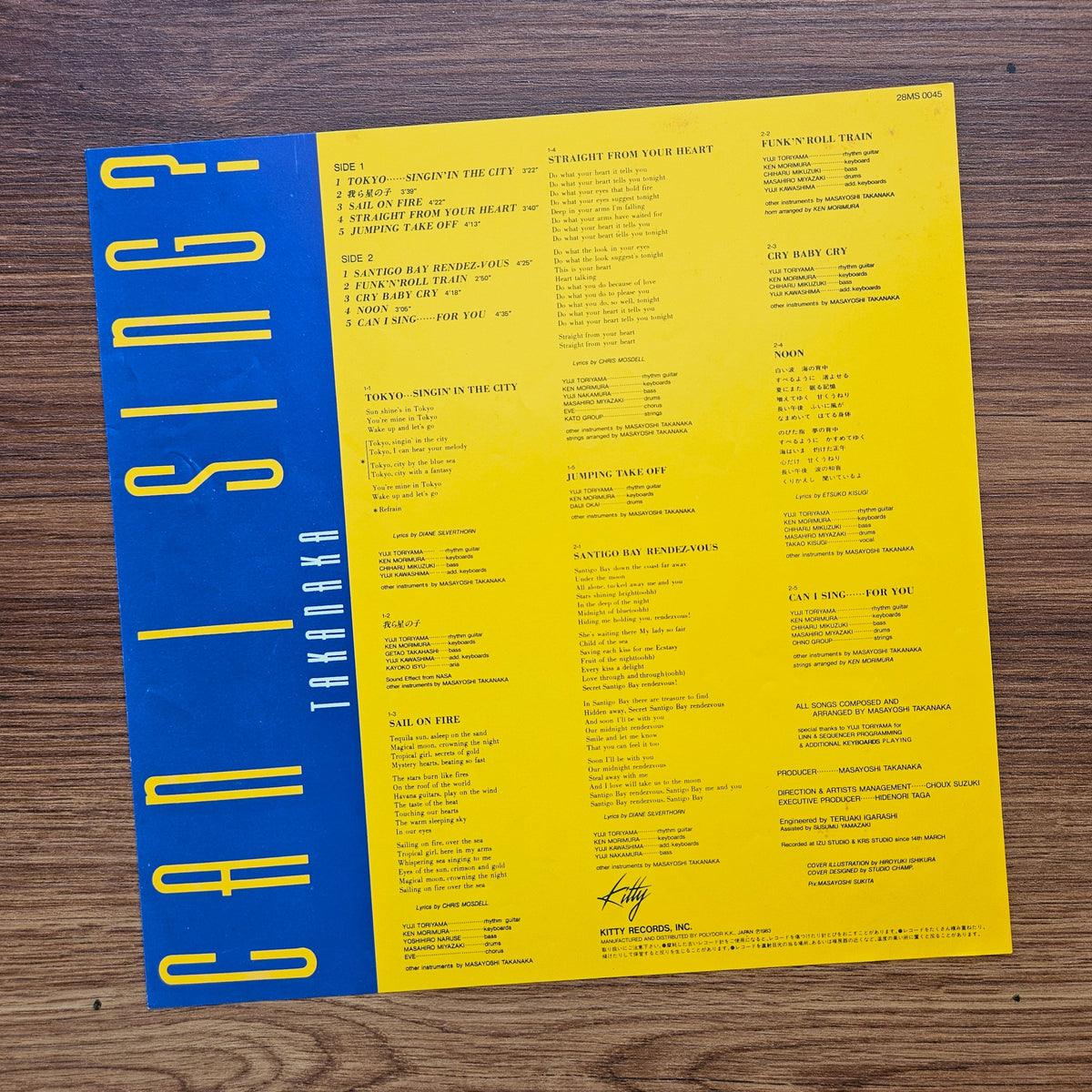 Masayoshi Takanaka - Can I Sing? 33'lük LP PLAK Japan Vinyl