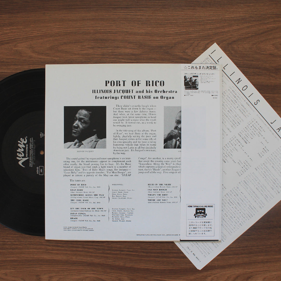 Illinois Jacquet And His Orchestra & Count Basie – Port Of Rico İmzalı Plak Japan Vinyl