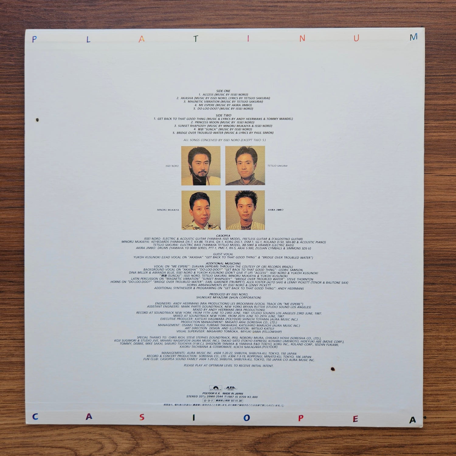 Casiopea – Platinum 33'lük LP PLAK Japan Vinyl