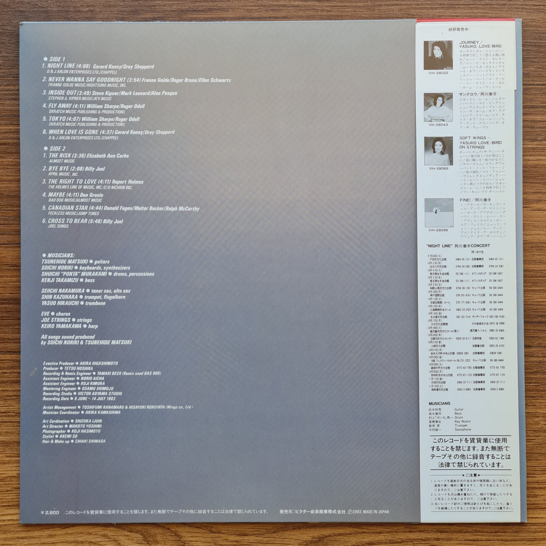 Yasuko Agawa – Night Line 33'lük LP PLAK Japan Vinyl