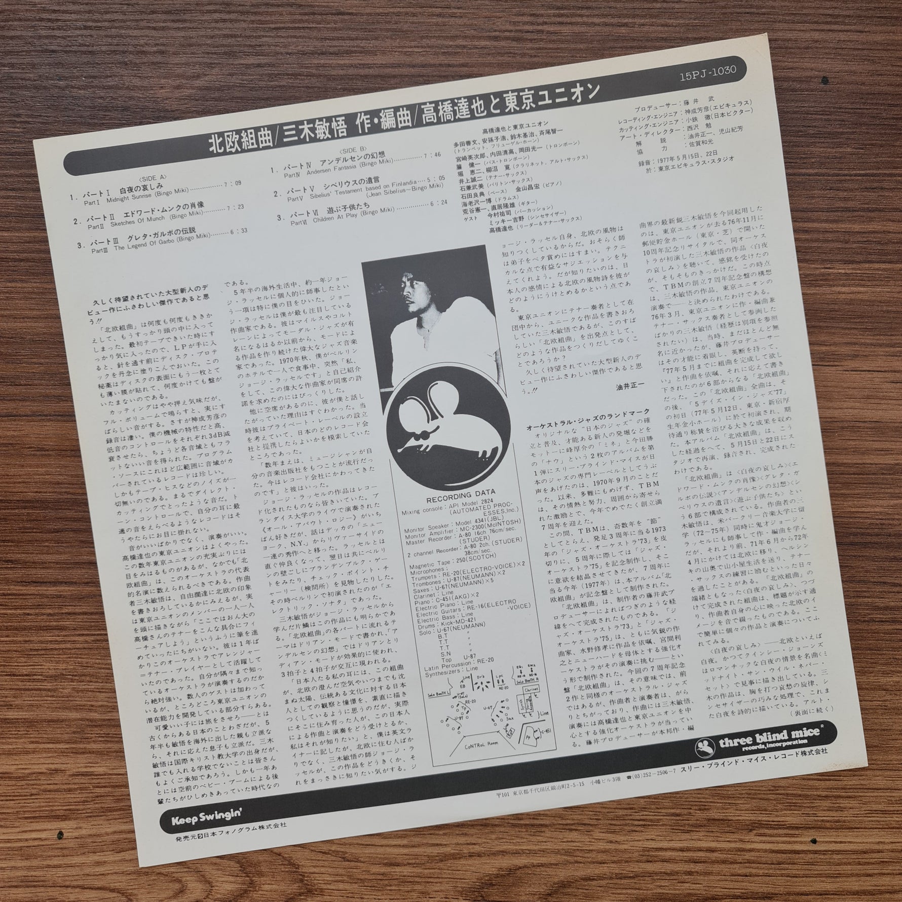 Bingo Miki – Scandinavian Suite 33'lük LP PLAK Japan Vinyl