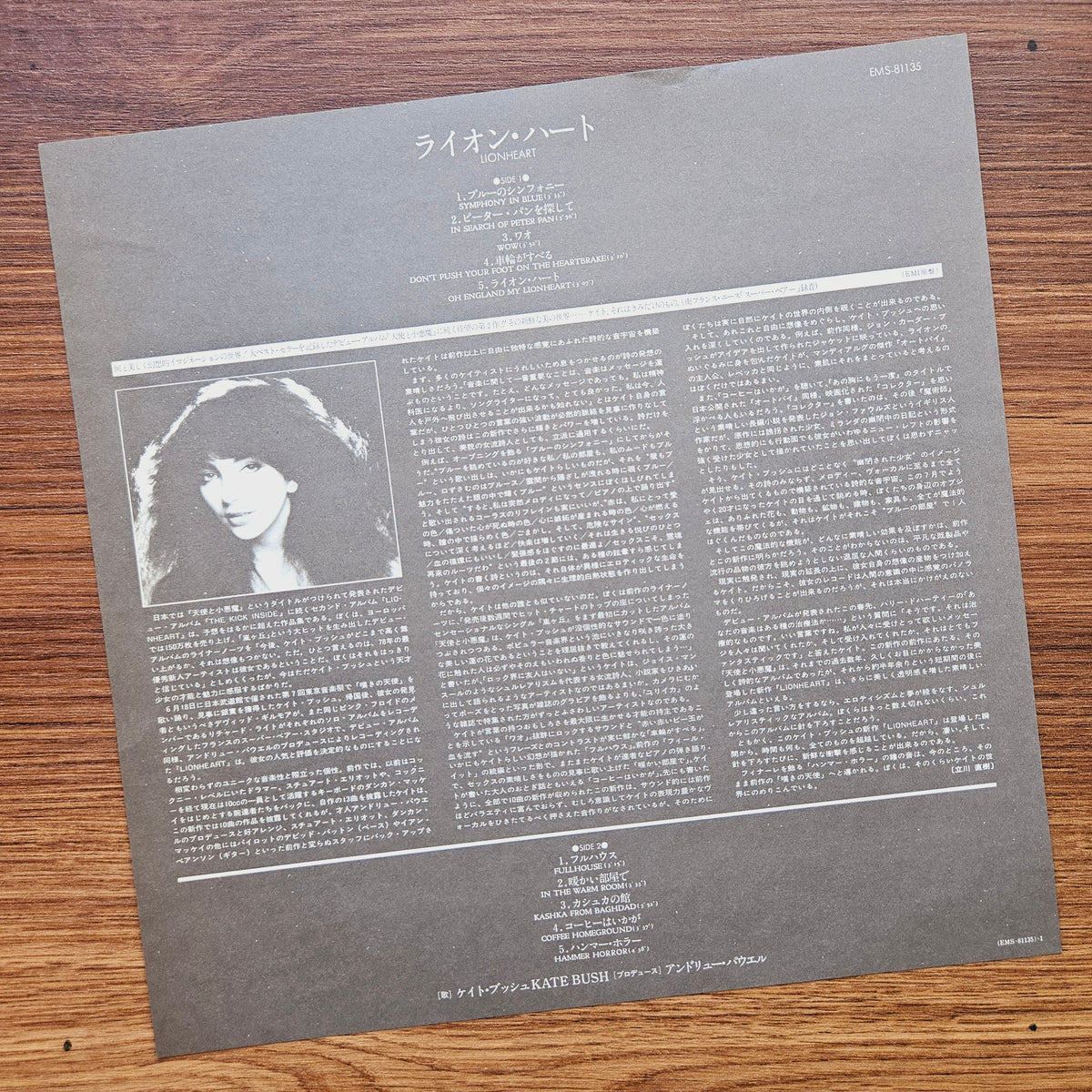 Kate Bush – Lionheart 33'lük LP PLAK Japan Vinyl