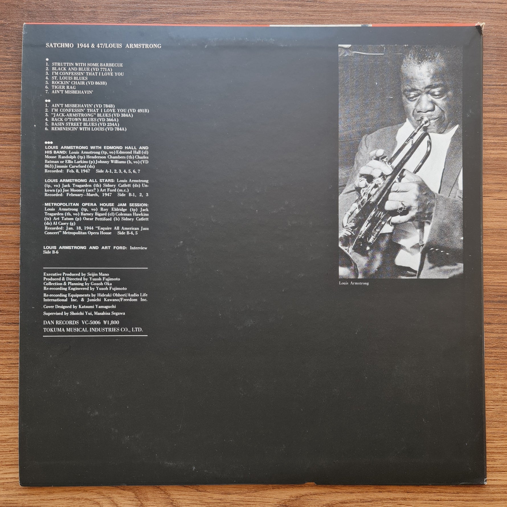 Louis Armstrong – Satchmo 1944 & 1947 33'lük LP PLAK Japan Vinyl