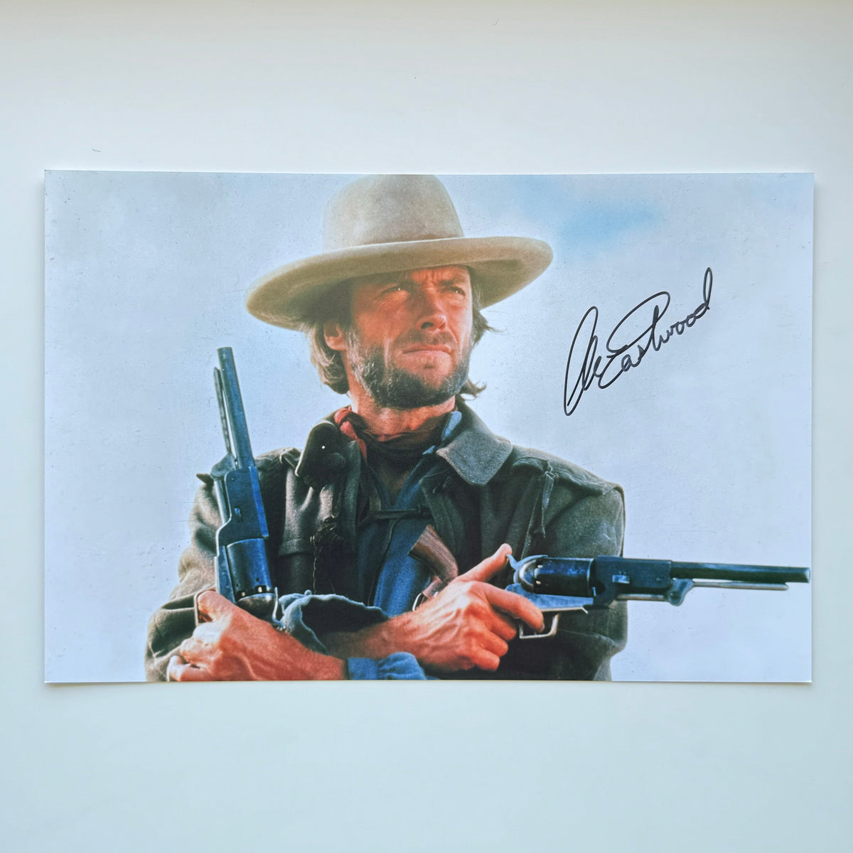 Clint Eastwood 20x30 cm Boyutunda El İmzalı Fotoğraf (Ömür Boyu COA) Japan Vinyl