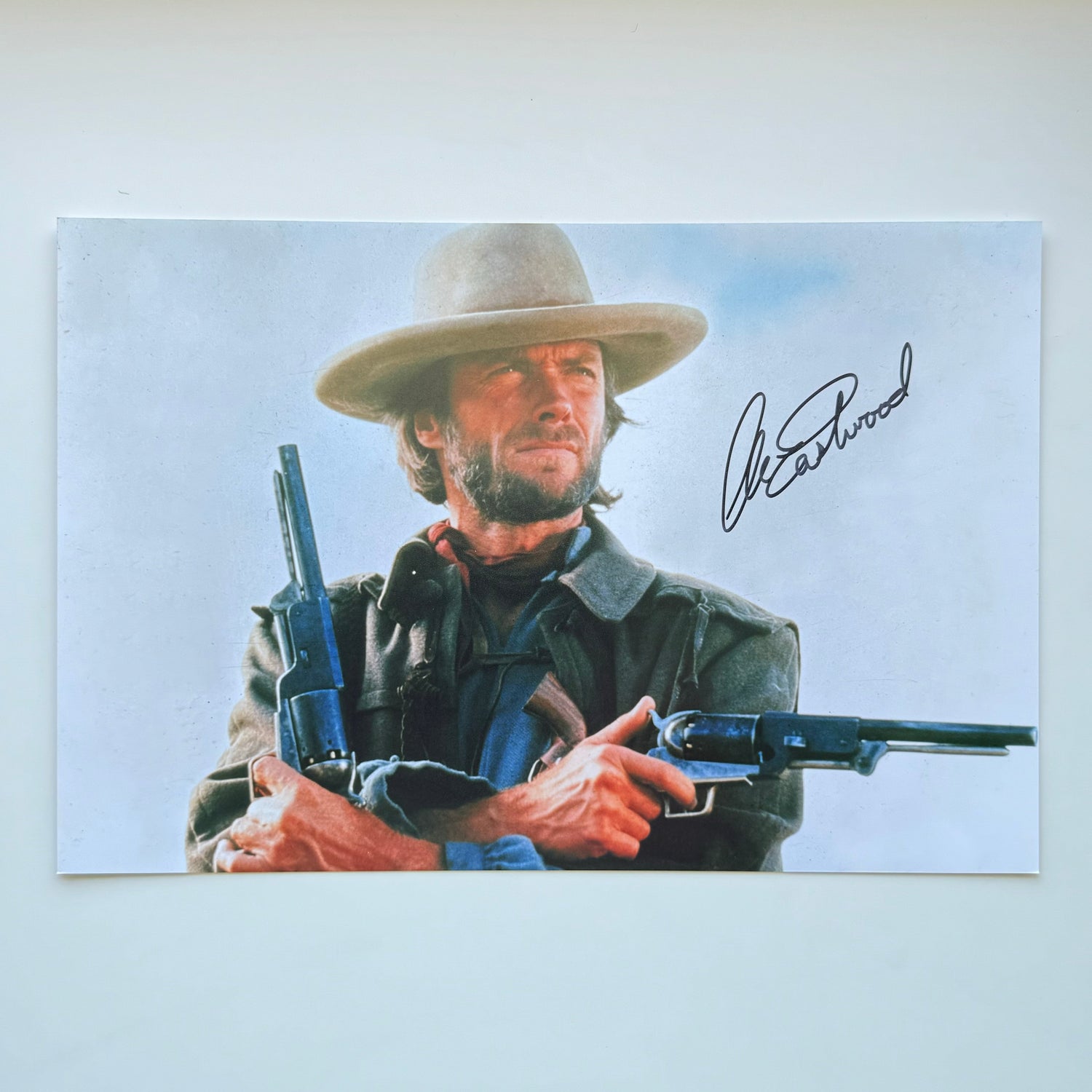 Clint Eastwood 20x30 cm Boyutunda El İmzalı Fotoğraf (Ömür Boyu COA) Japan Vinyl