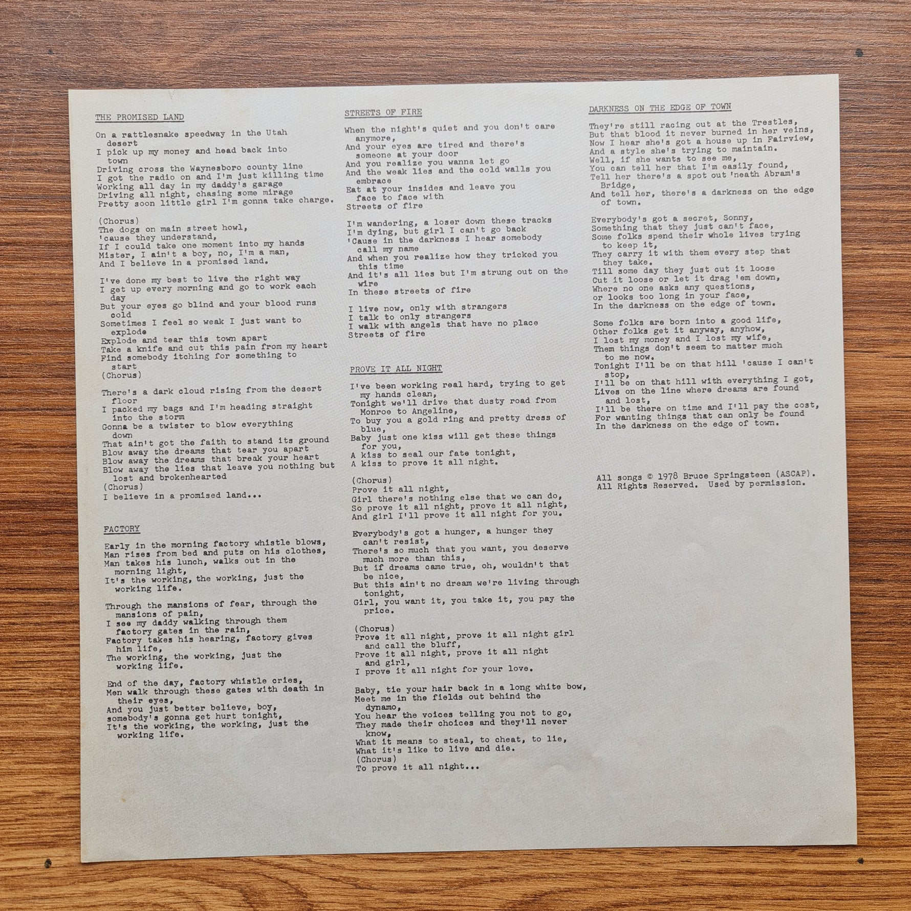 Bruce Springsteen – Darkness On The Edge Of Town 33'lük LP PLAK Japan Vinyl