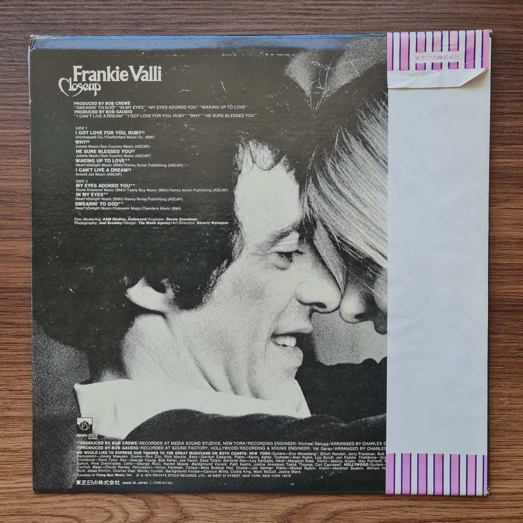 Frankie Valli – Closeup 33'lük LP PLAK Japan Vinyl