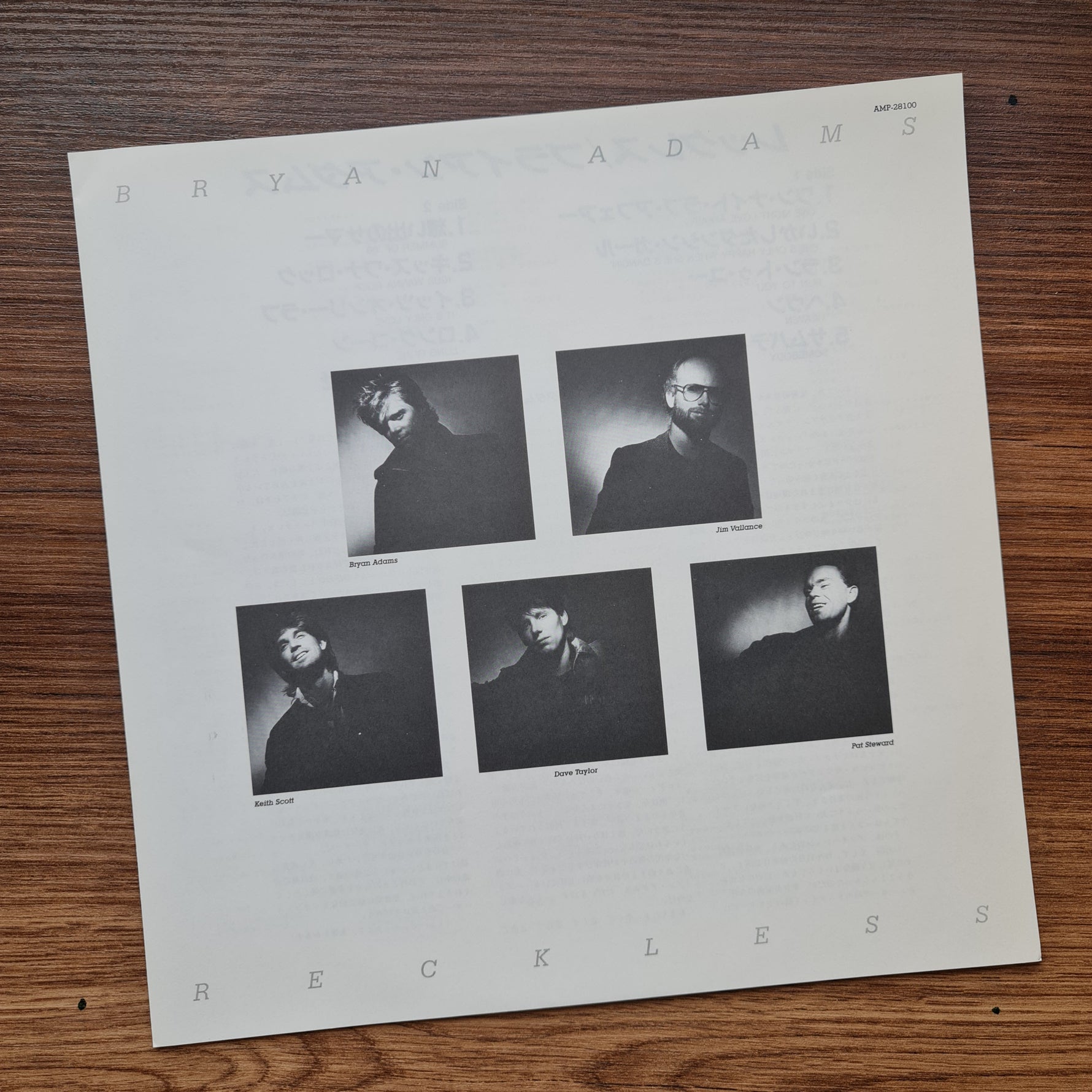 Bryan Adams – Reckless 33'lük LP PLAK Japan Vinyl