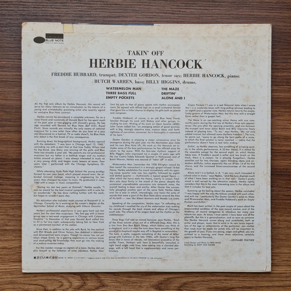 Herbie Hancock - Takin' Off Japan Vinyl