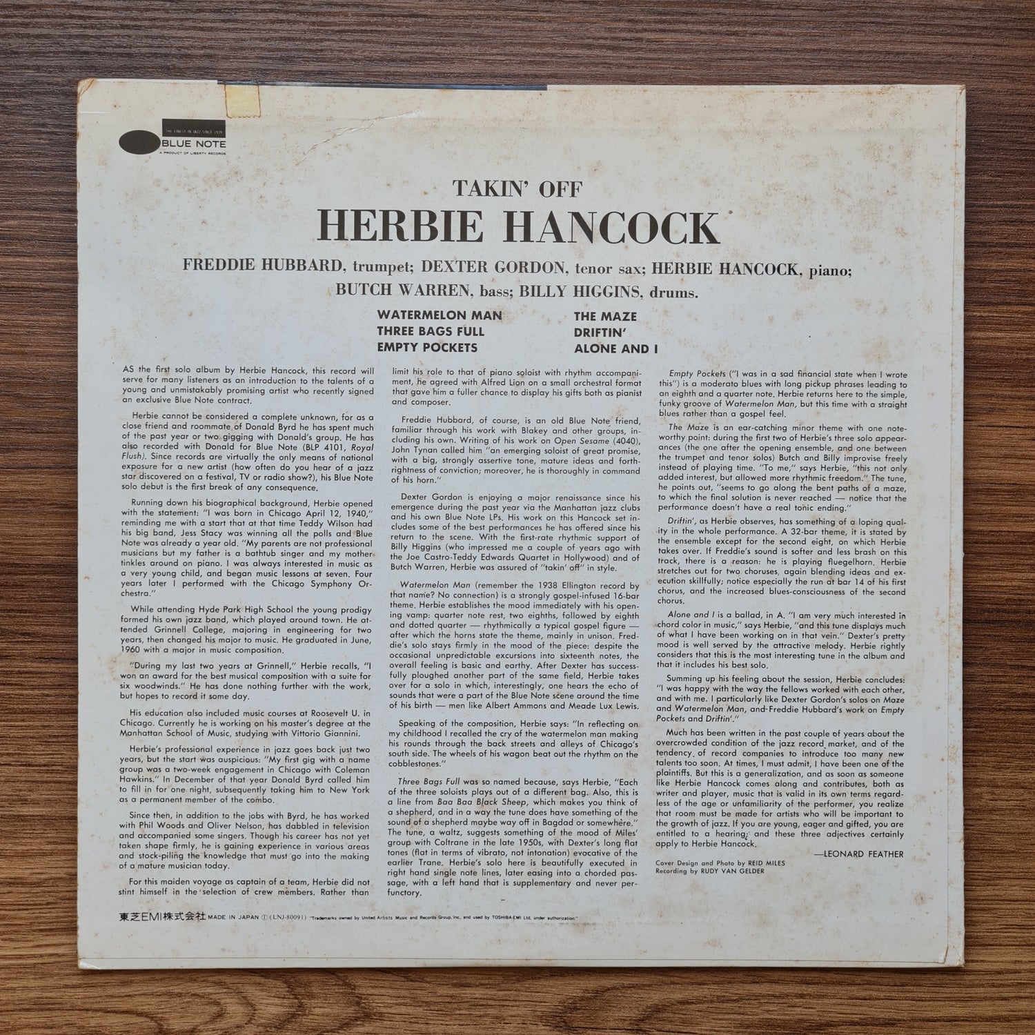 Herbie Hancock - Takin' Off Japan Vinyl