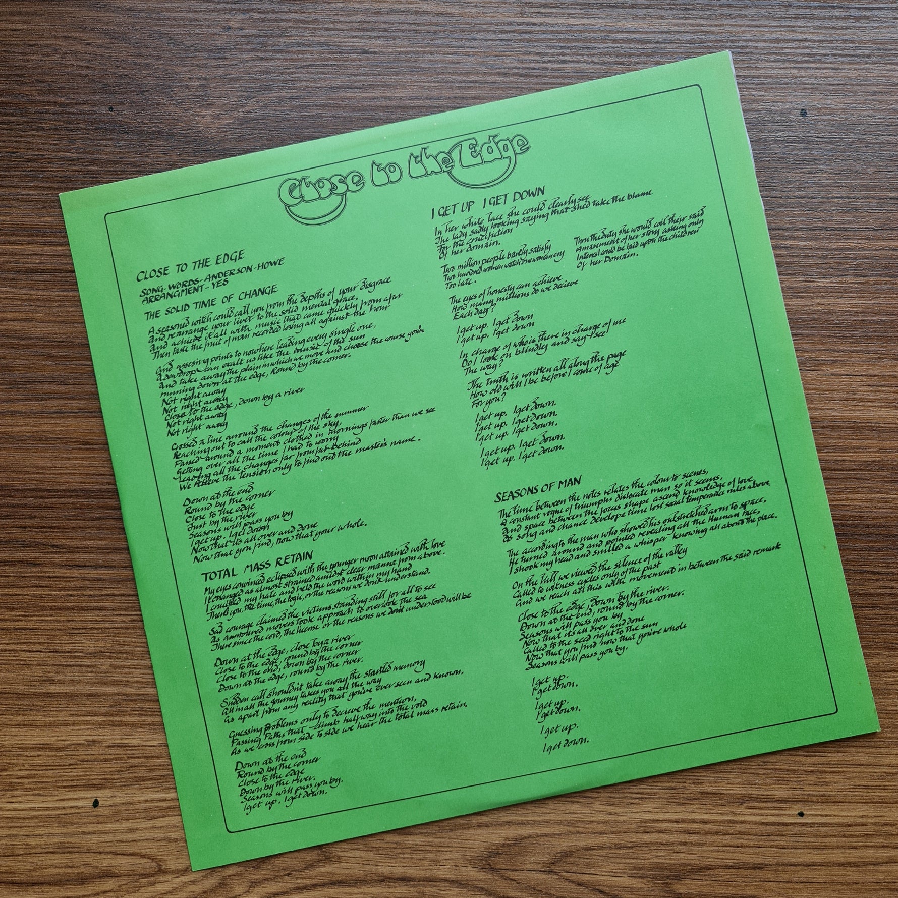 Yes – Close To The Edge 33'lük LP PLAK Japan Vinyl