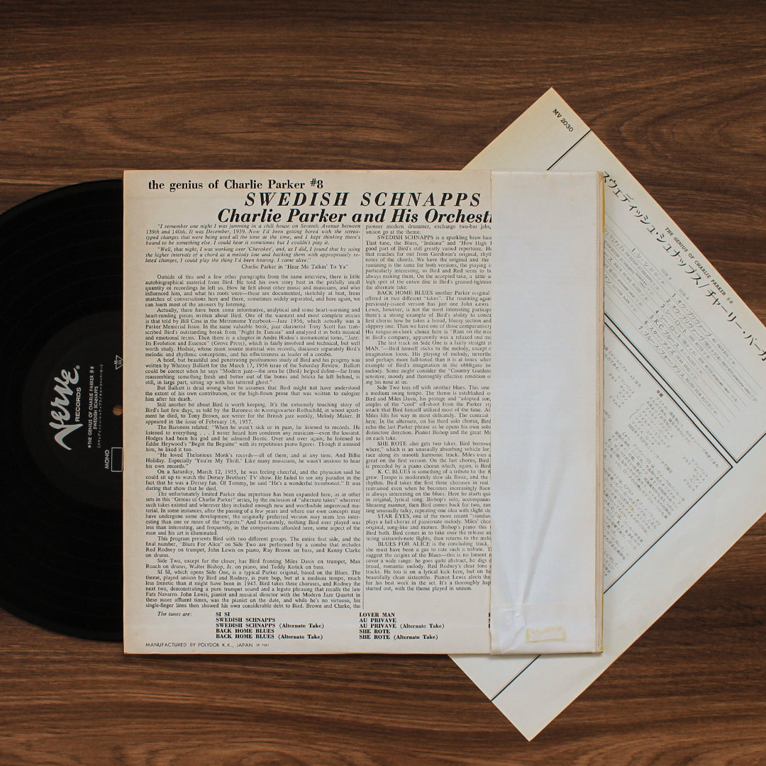 Charlie Parker And His Orchestra - Swedish Schnapps 33'lük LP PLAK Japan Vinyl