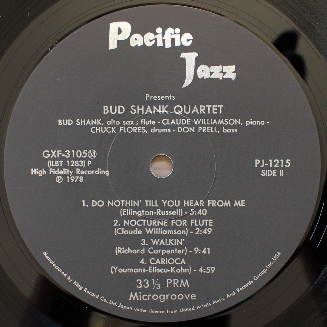 The Bud Shank Quartet Featuring Claude Williamson - Bud Shank 33'lük LP PLAK Japan Vinyl