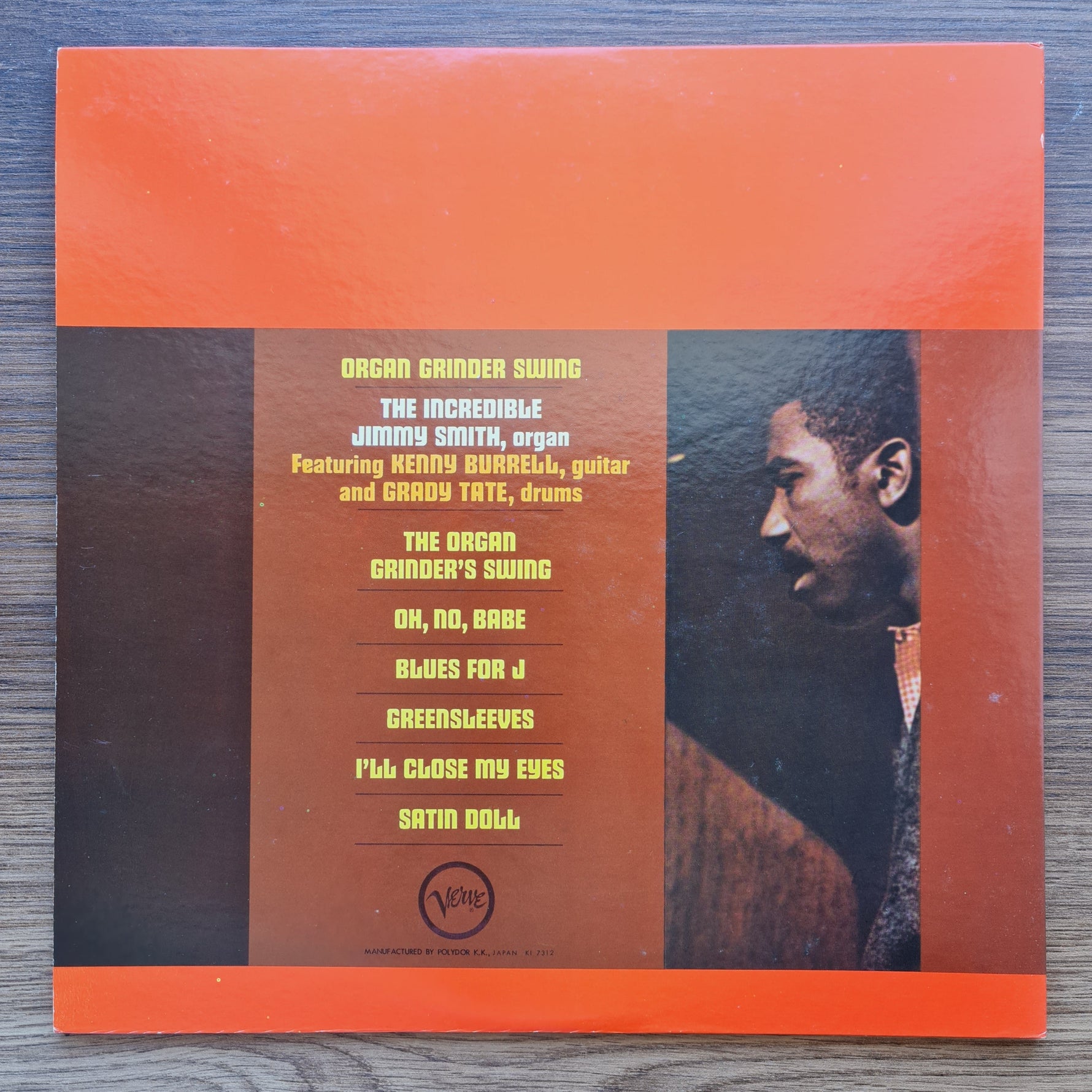 The Incredible Jimmy Smith Featuring Kenny Burrell & Grady Tate – Organ Grinder 33'lük LP PLAK Japan Vinyl
