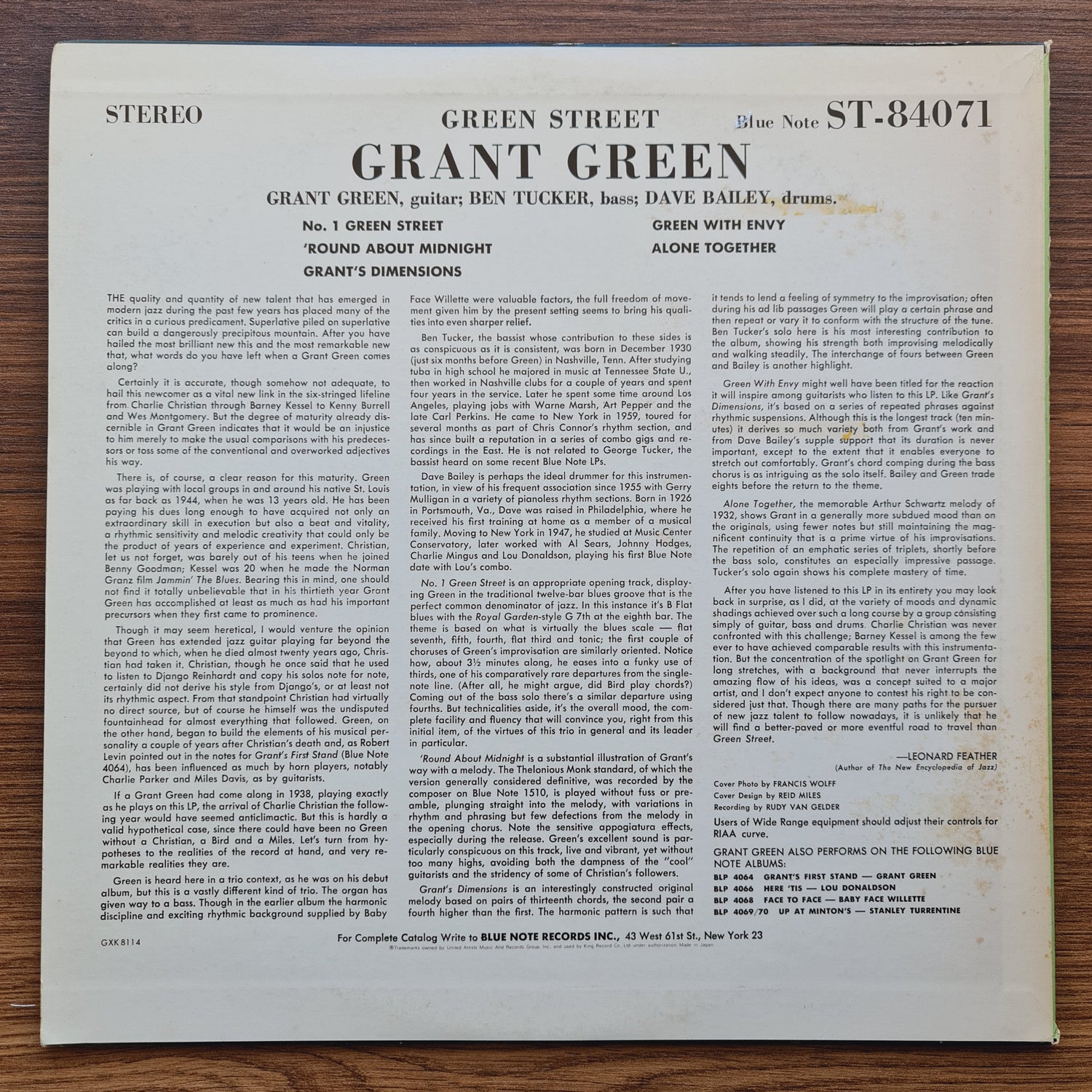 Grant Green – Green Street Japan Vinyl