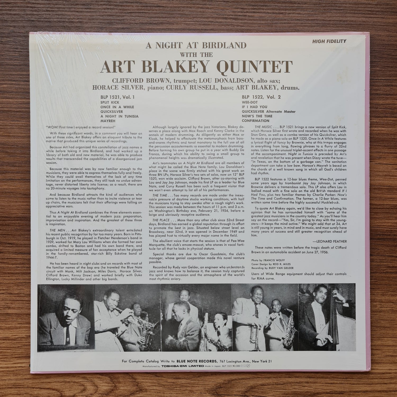 Art Blakey Quintet – A Night At Birdland, Volume 1 33'lük LP PLAK Japan Vinyl