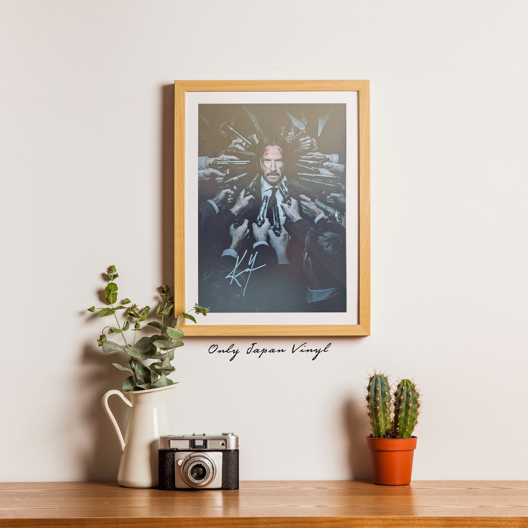 Keanu Reeves John Wick 20x30 cm Boyutunda El İmzalı Fotoğraf (Ömür Boyu COA) Japan Vinyl