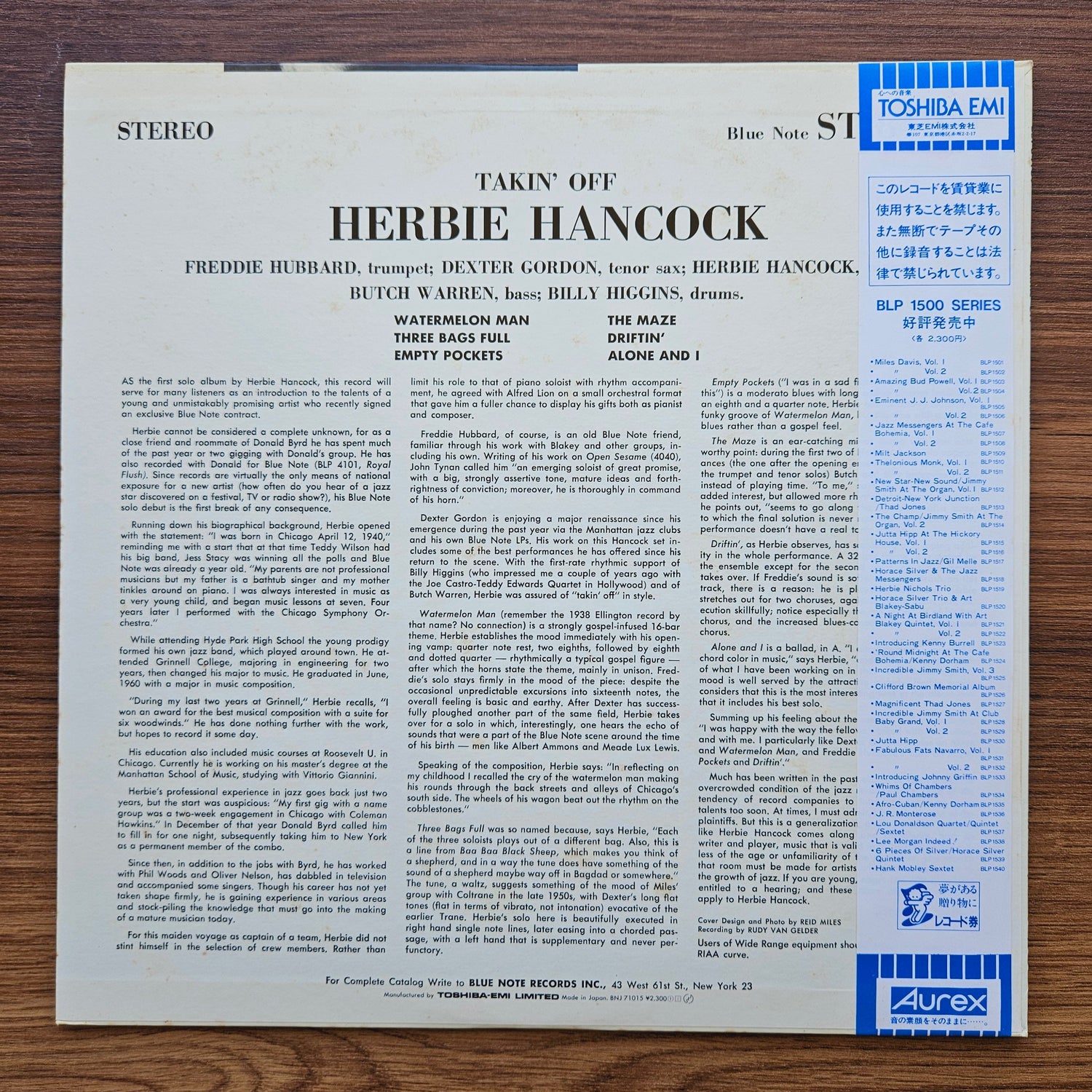 Herbie Hancock – Takin' Off 33'lük LP PLAK Japan Vinyl