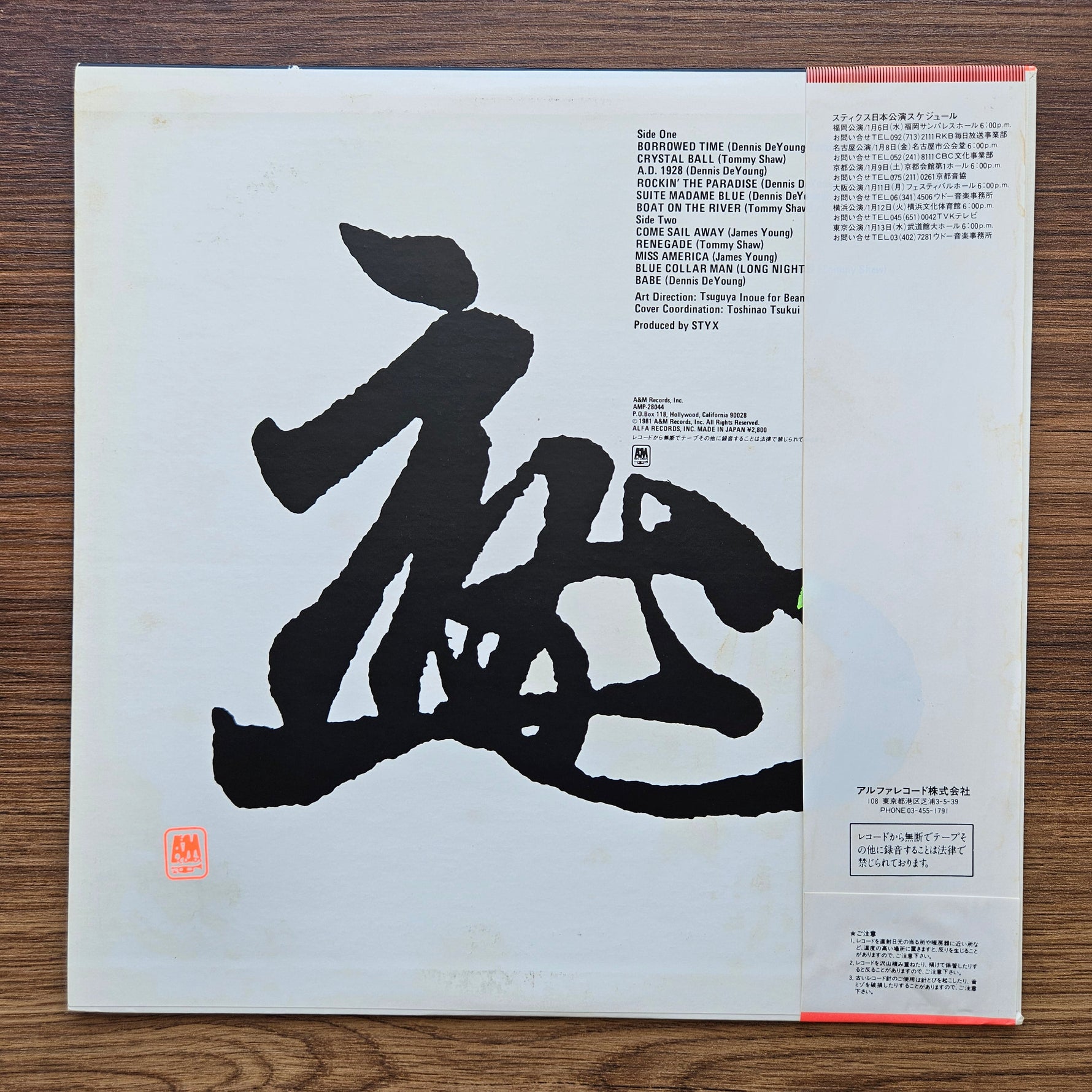 Styx – Reppoo 33'lük LP PLAK Japan Vinyl