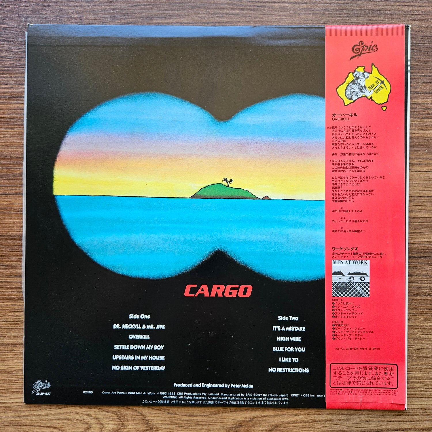 Men At Work – Cargo 33'lük LP PLAK Japan Vinyl