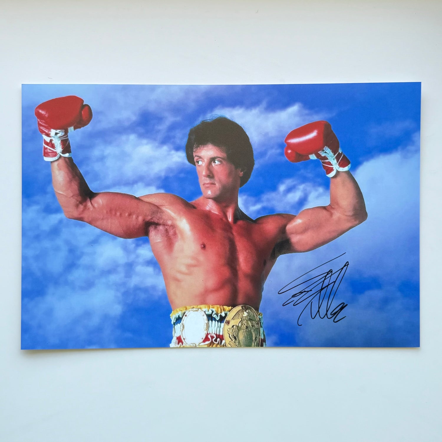 Sylvester Stallone Rocky 20x30 cm Boyutunda El İmzalı Fotoğraf (Ömür Boyu COA) Japan Vinyl