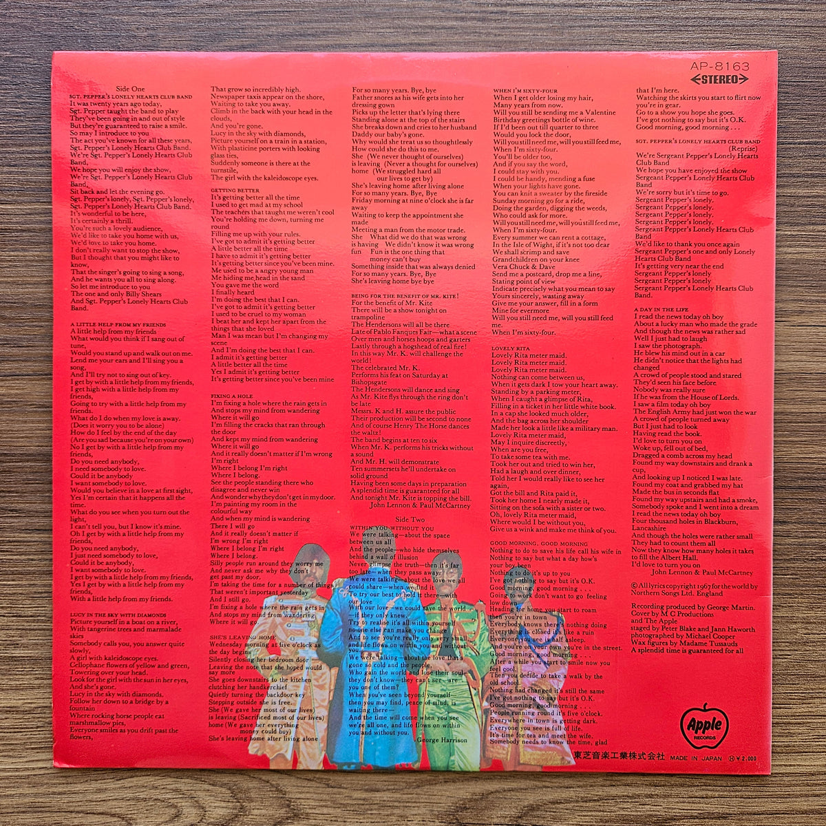 The Beatles – Sgt. Pepper's Lonely Hearts Club Band 33'lük LP PLAK Japan Vinyl